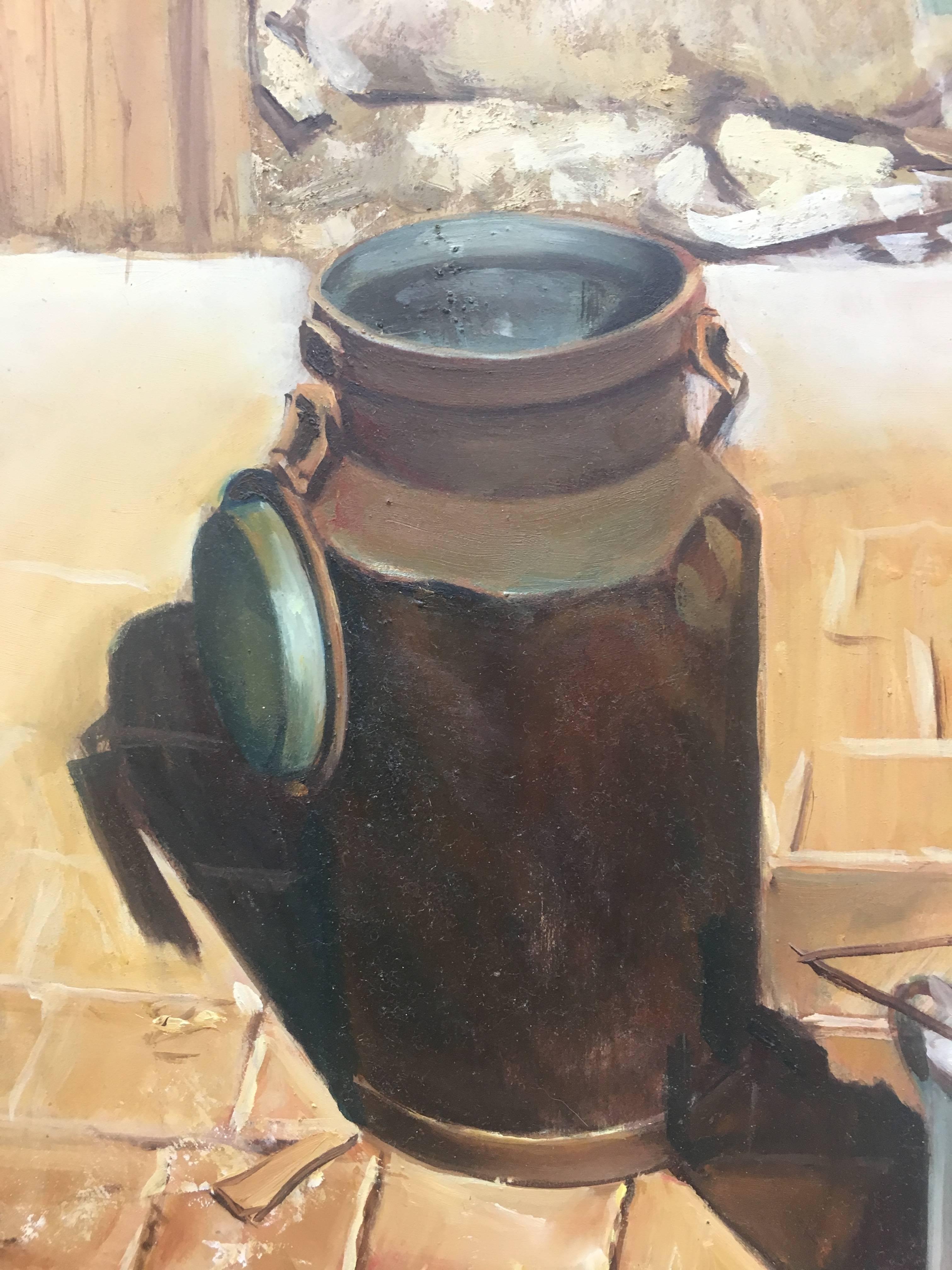 Almazan Naturaleza muerta realista Pintura acrílica 
 MIQUEL fue un artista centrado en el arte del realismo. Sus obras estructuradas sobre su gran maestría en el dibujo, son románticas y nos trasladan a épocas pasadas...