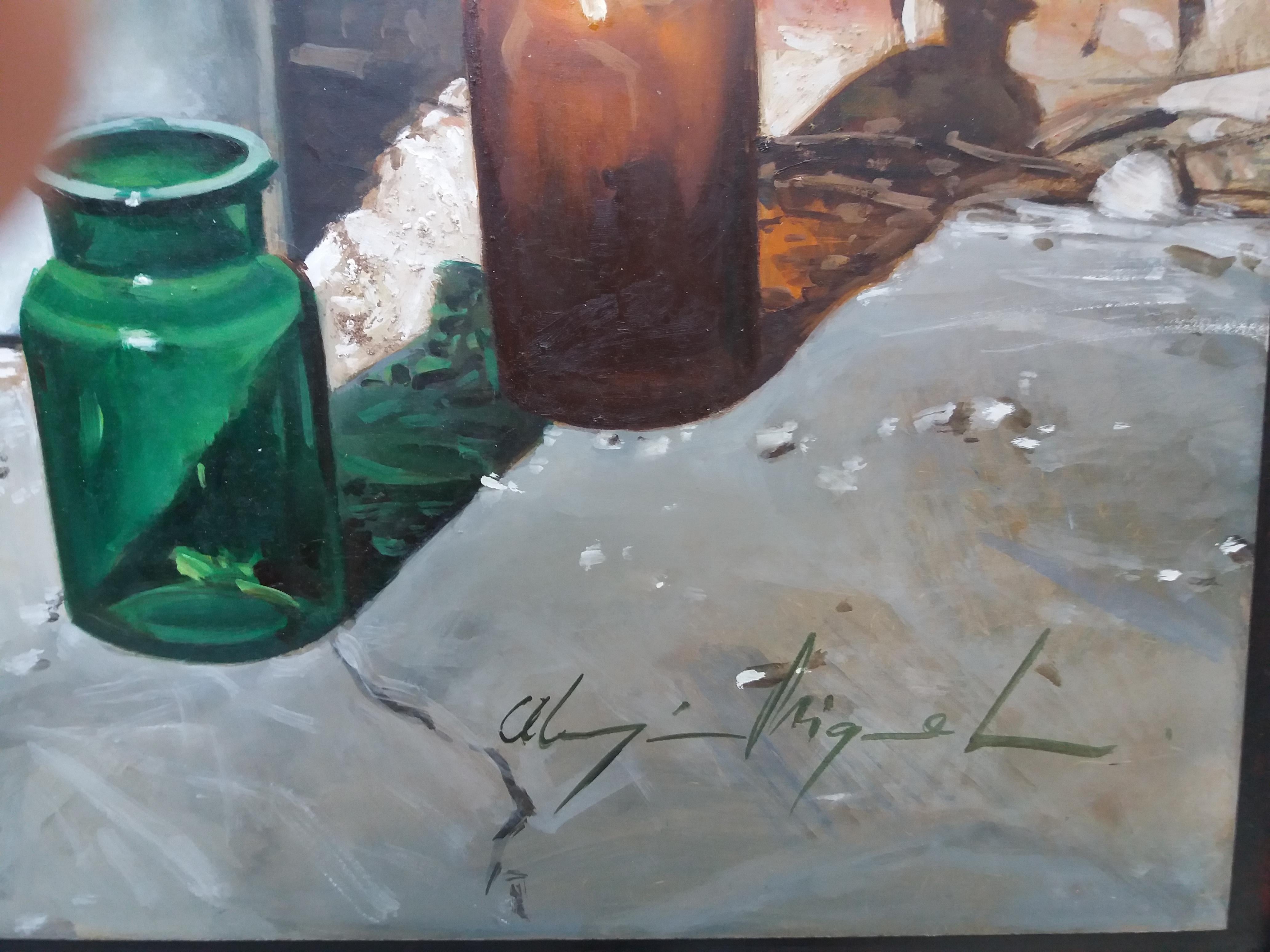 Almazán  Pintura acrílica realista de naturaleza muerta en venta 1