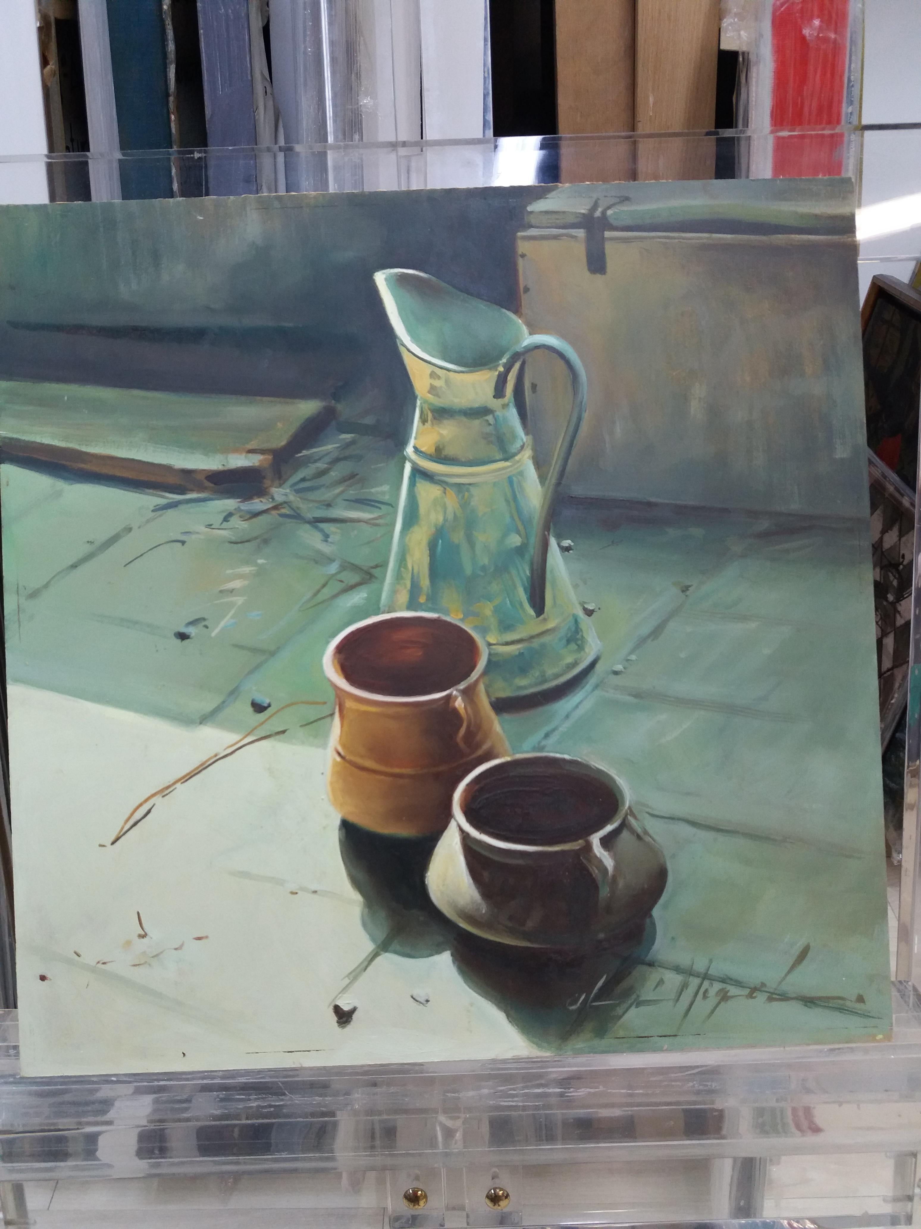 Nature morte réaliste d'Almazan - Peinture acrylique en vente 1