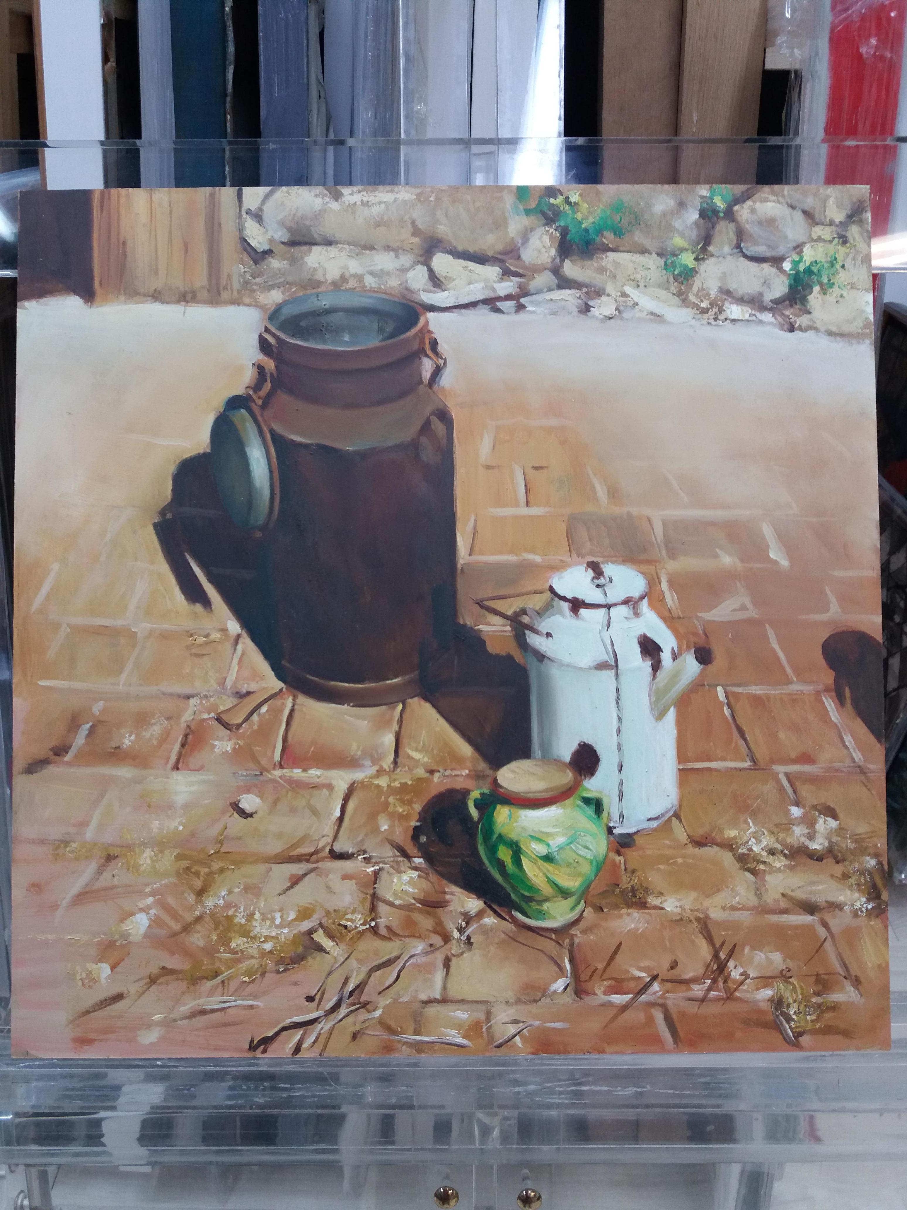 Almazan   Realismus-Stillleben, Acrylgemälde im Angebot 2