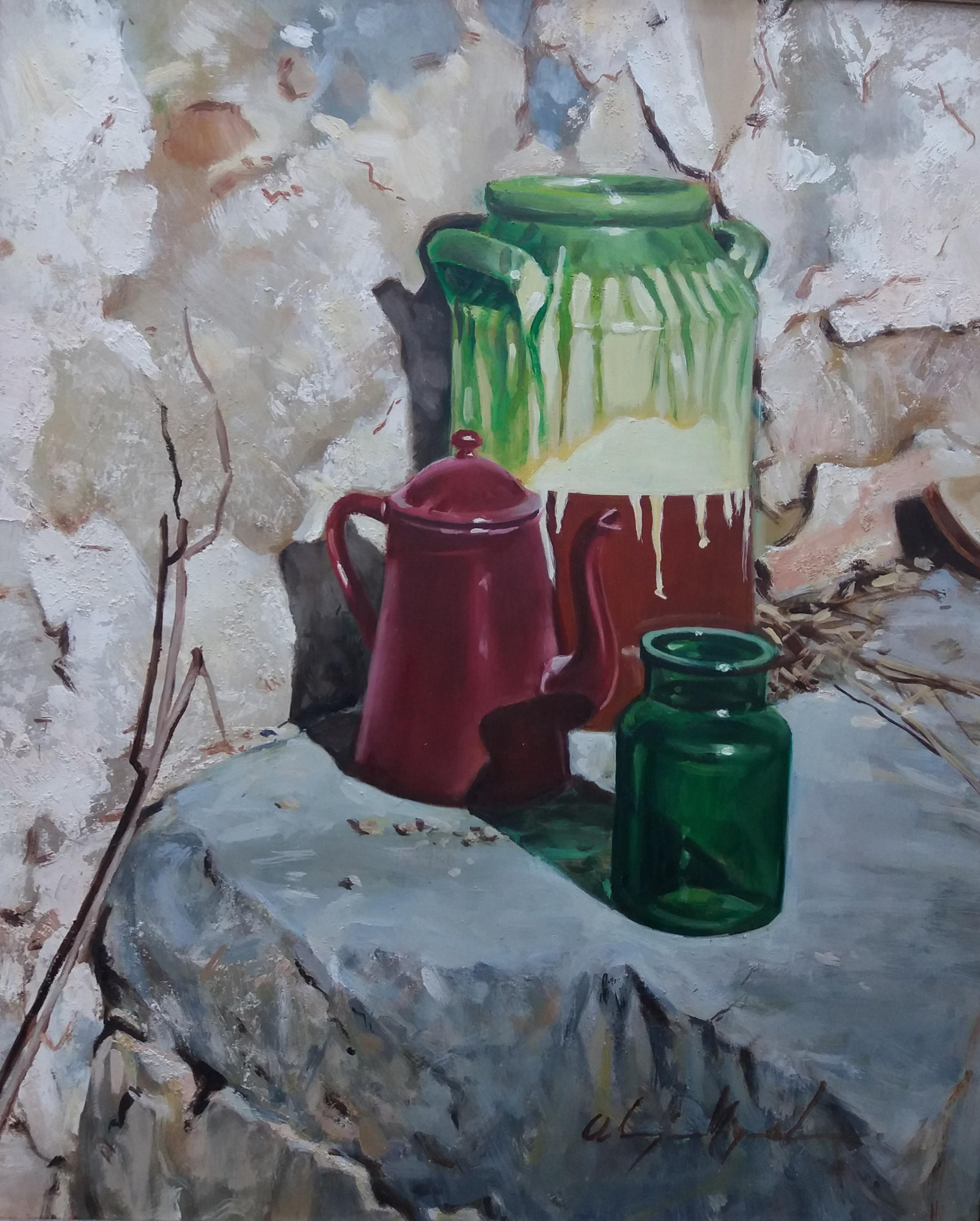Almazan Realistic Still-Life Acrylic Painting For Sale 6