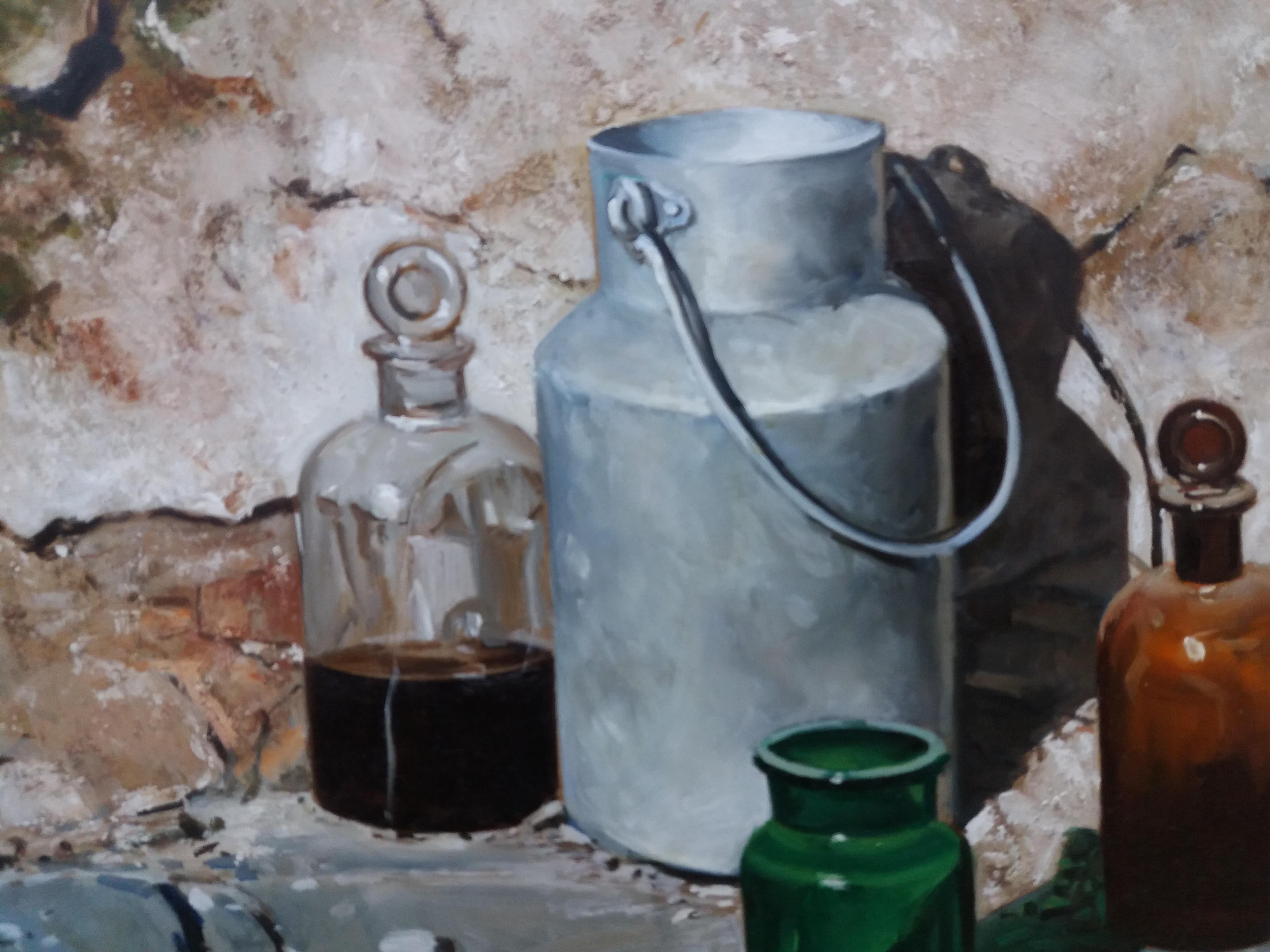 Almazán  Pintura acrílica realista de naturaleza muerta en venta 3