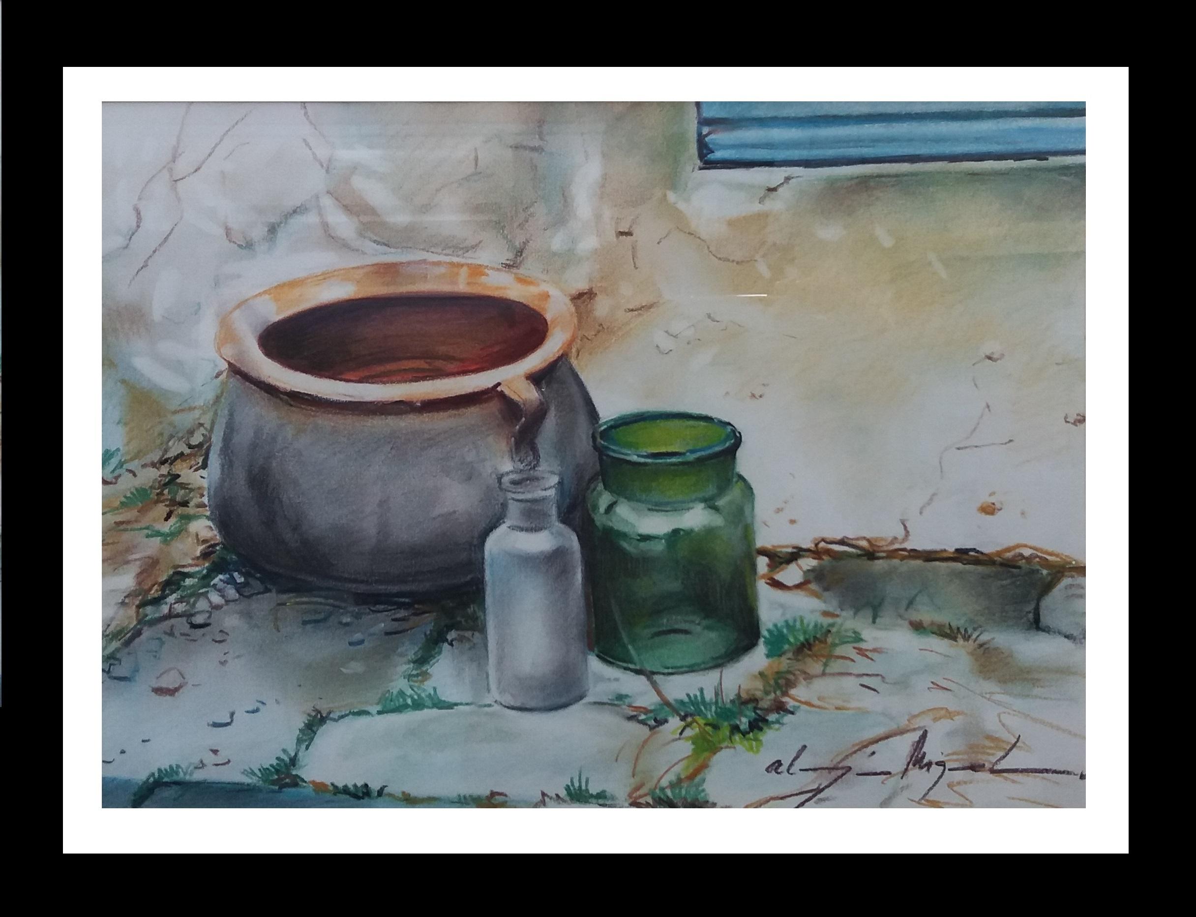 Figurative Painting Luis Almazan Miquel - Almazan  Realistic Still Life Acrylic Painting