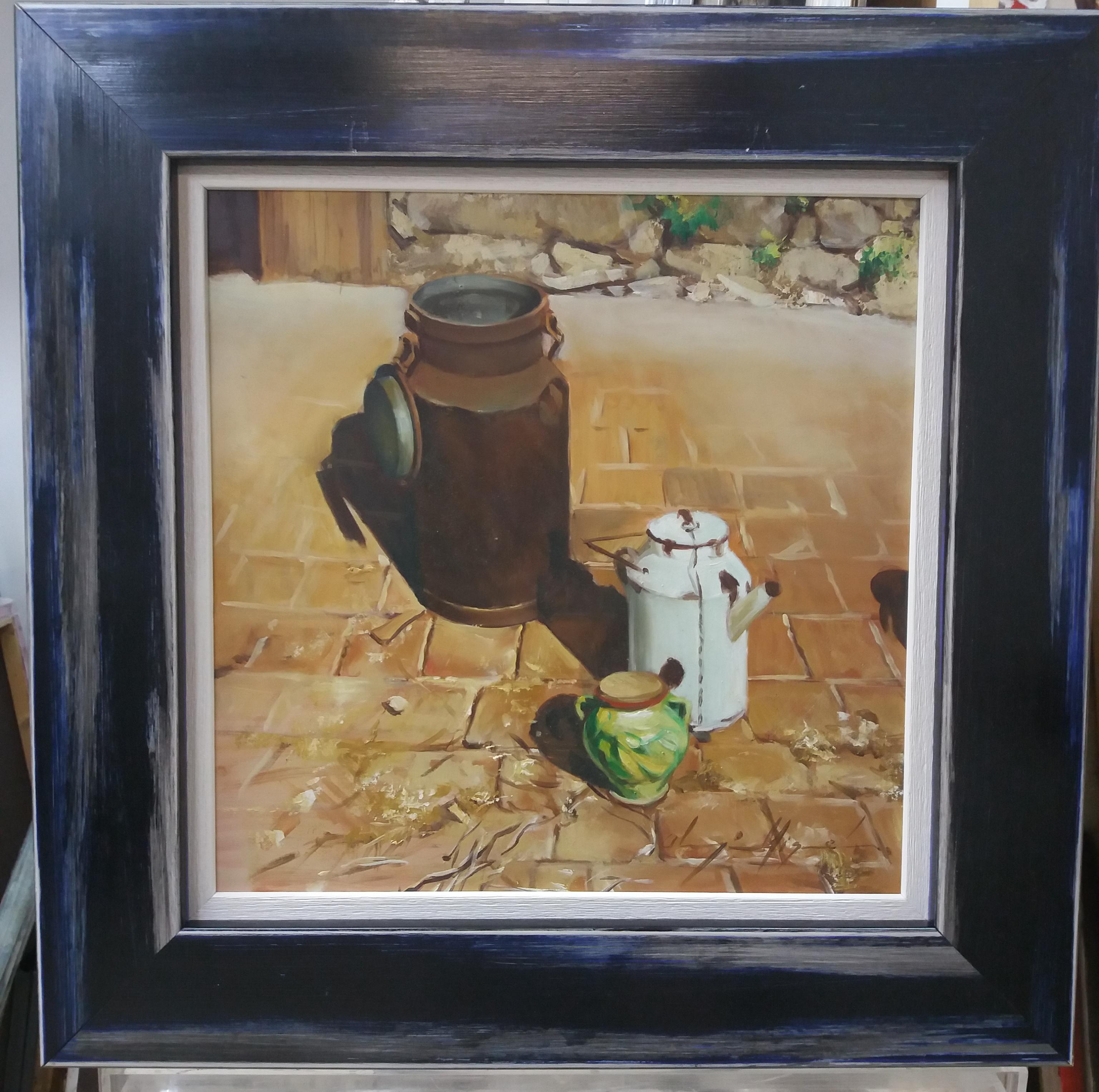 Luis Almazan Miquel Figurative Painting - Almazan Realistic Still Life Acrylic Painting, Framed, 21st Century