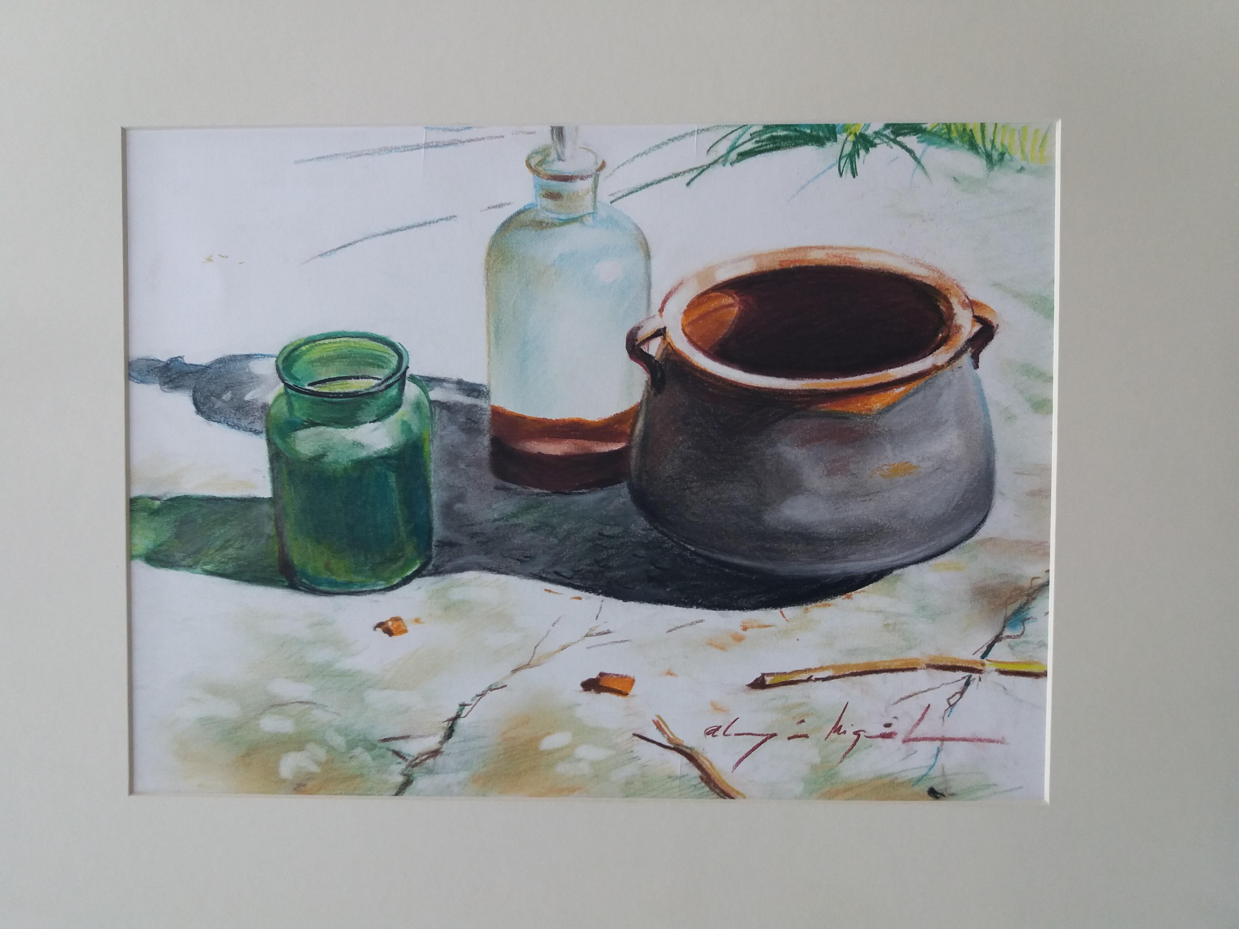 Almazan Natura morta realistica ad acquerello - Painting Realismo di Luis Almazan Miquel