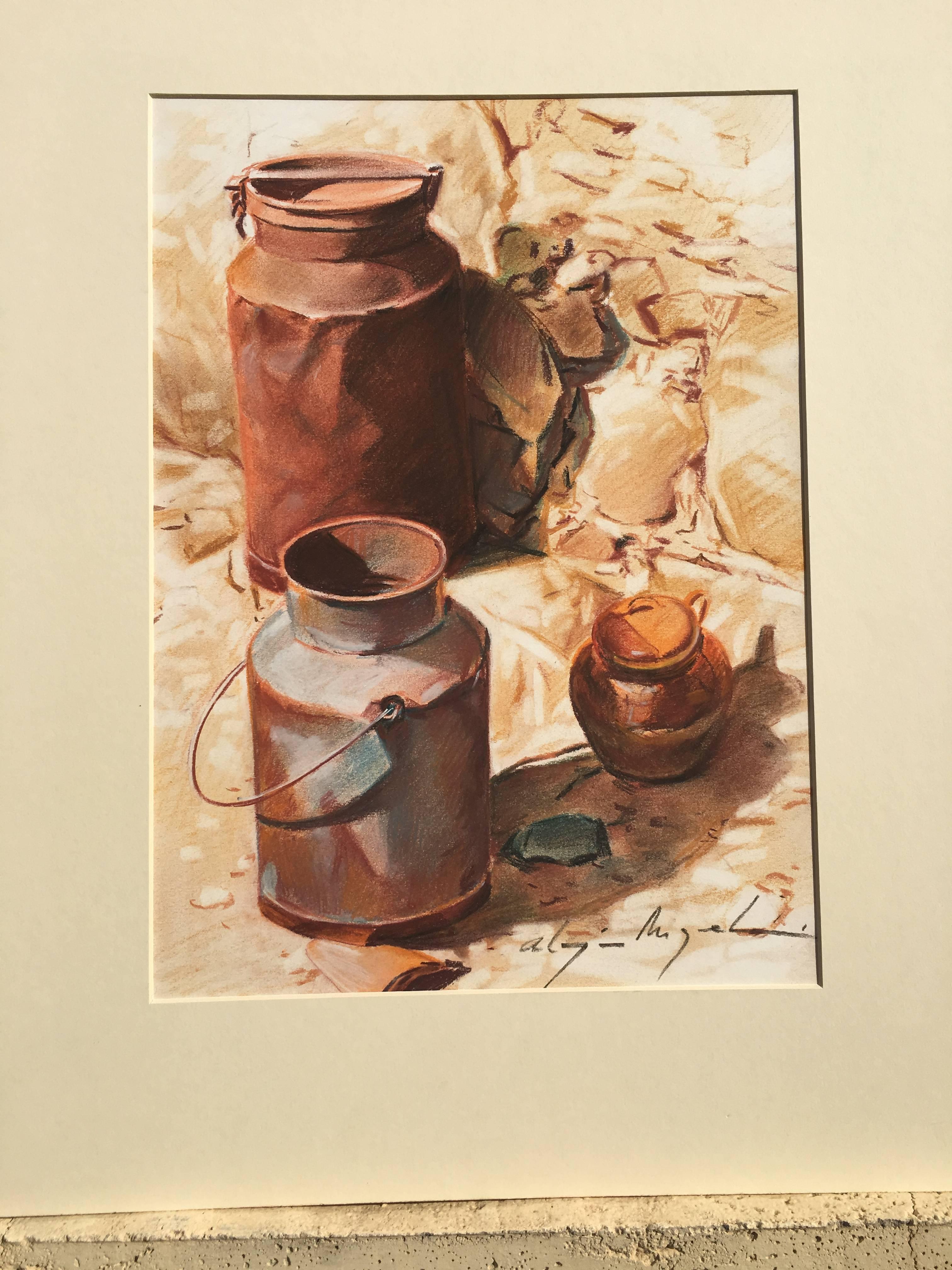 Almazan  Pittura realistica ad acquerello di una natura morta - Painting Realismo di Luis Almazan Miquel