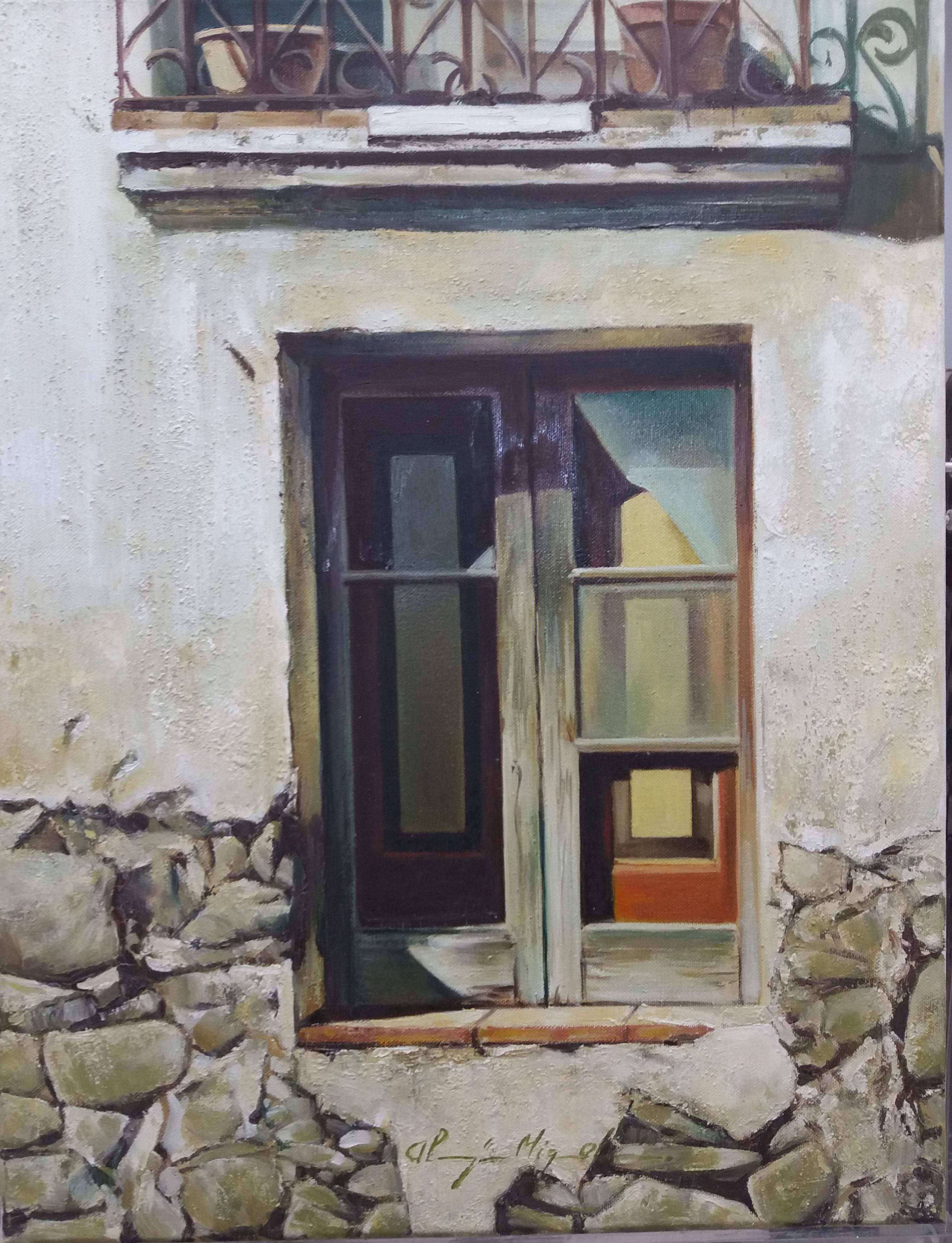 Almazan Realistisch  Fensterfront Acryl-Fassade. Tür im Angebot 3