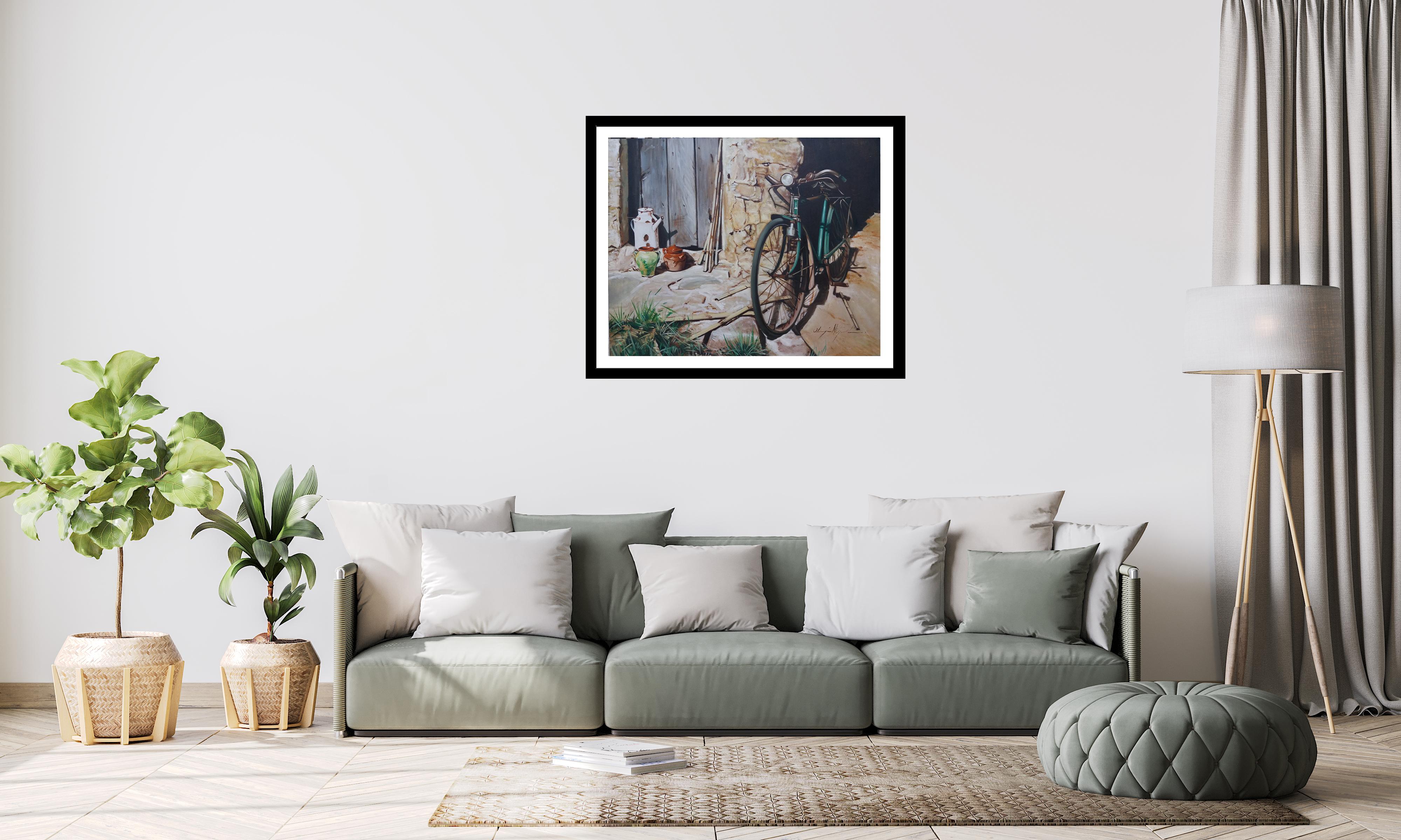 Almazan  Bicycle  Still-Life Acrylic Painting For Sale 10