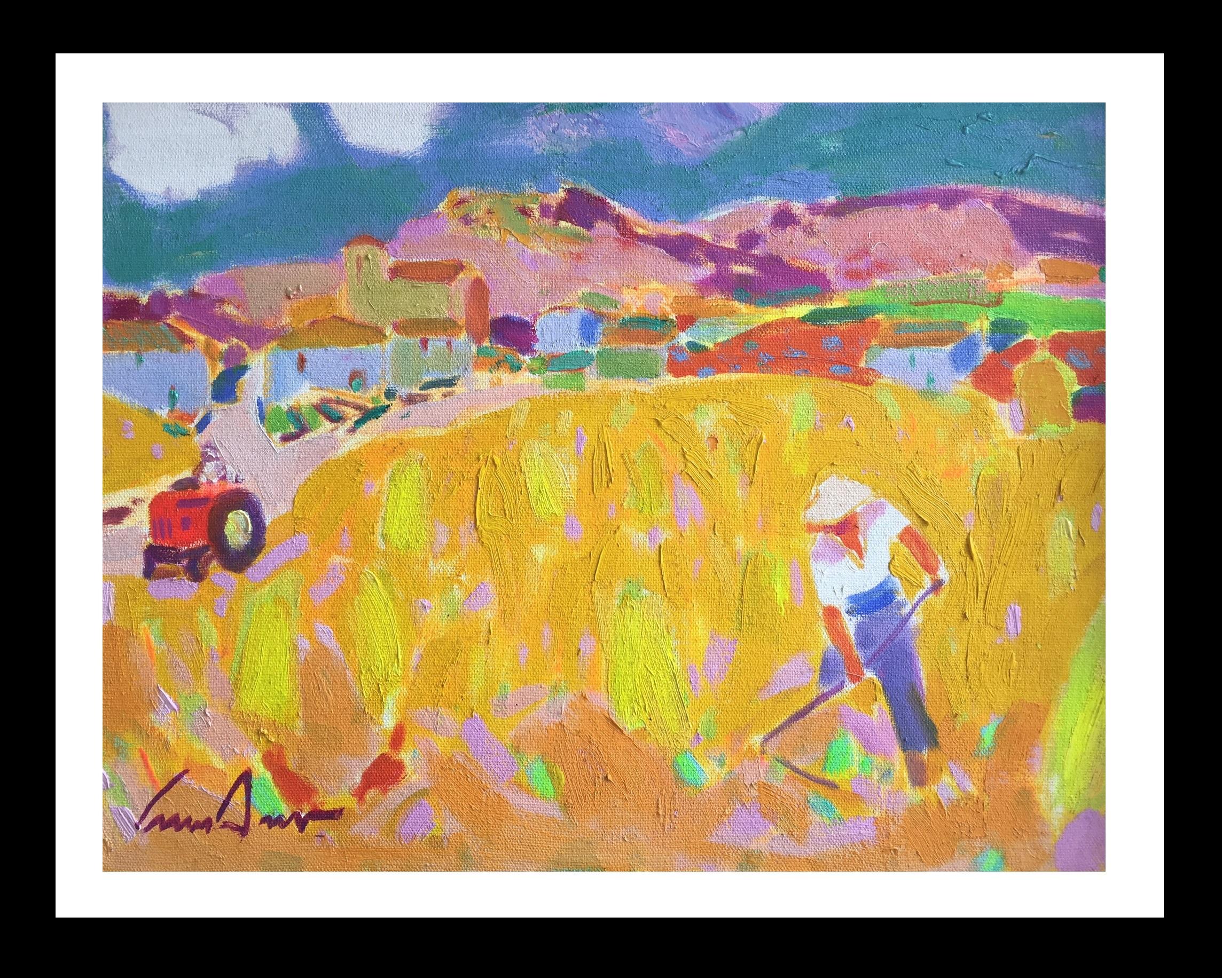  Luis Amer    WHEAT FIELD  original expressionist acrylic canvas painting