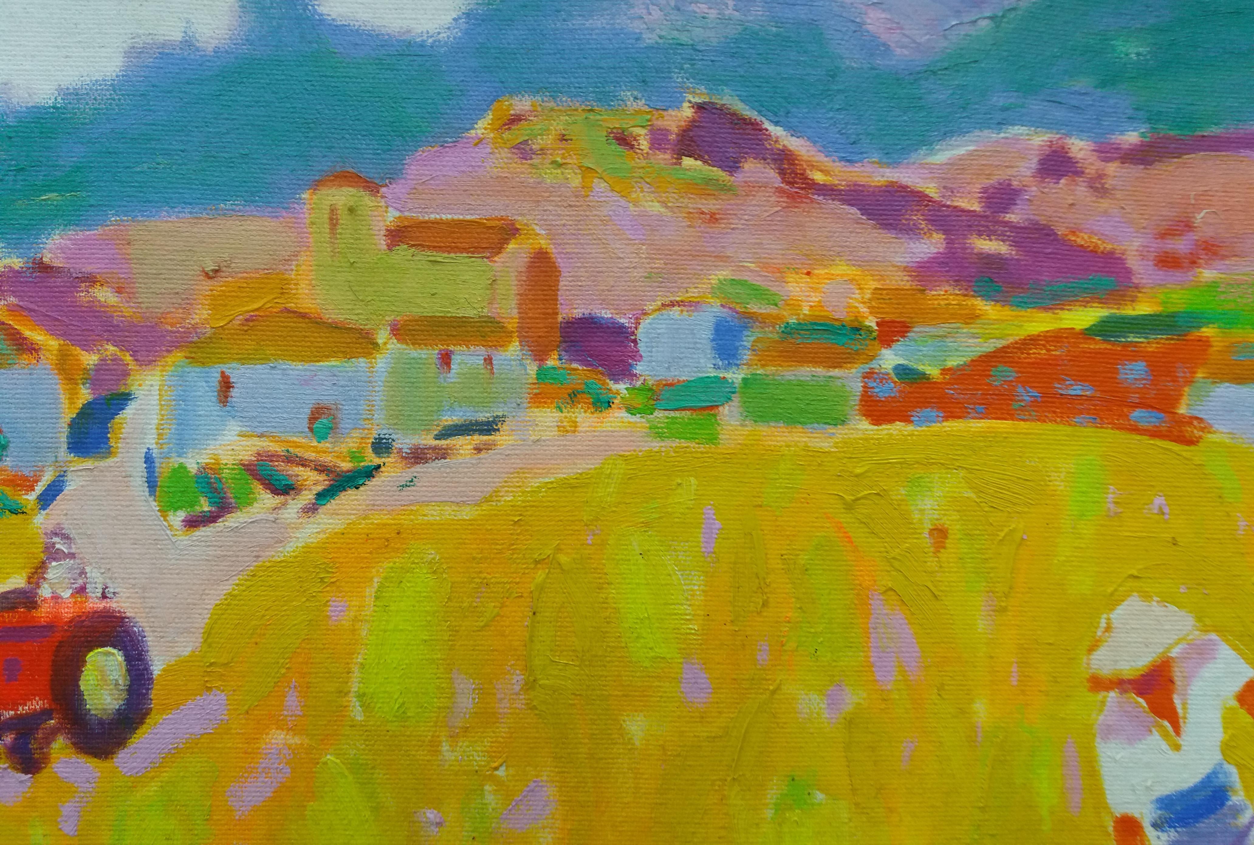 Luis Amer CAMPO DE TRIGO  pintura original expresionista sobre lienzo acrílico en venta 9