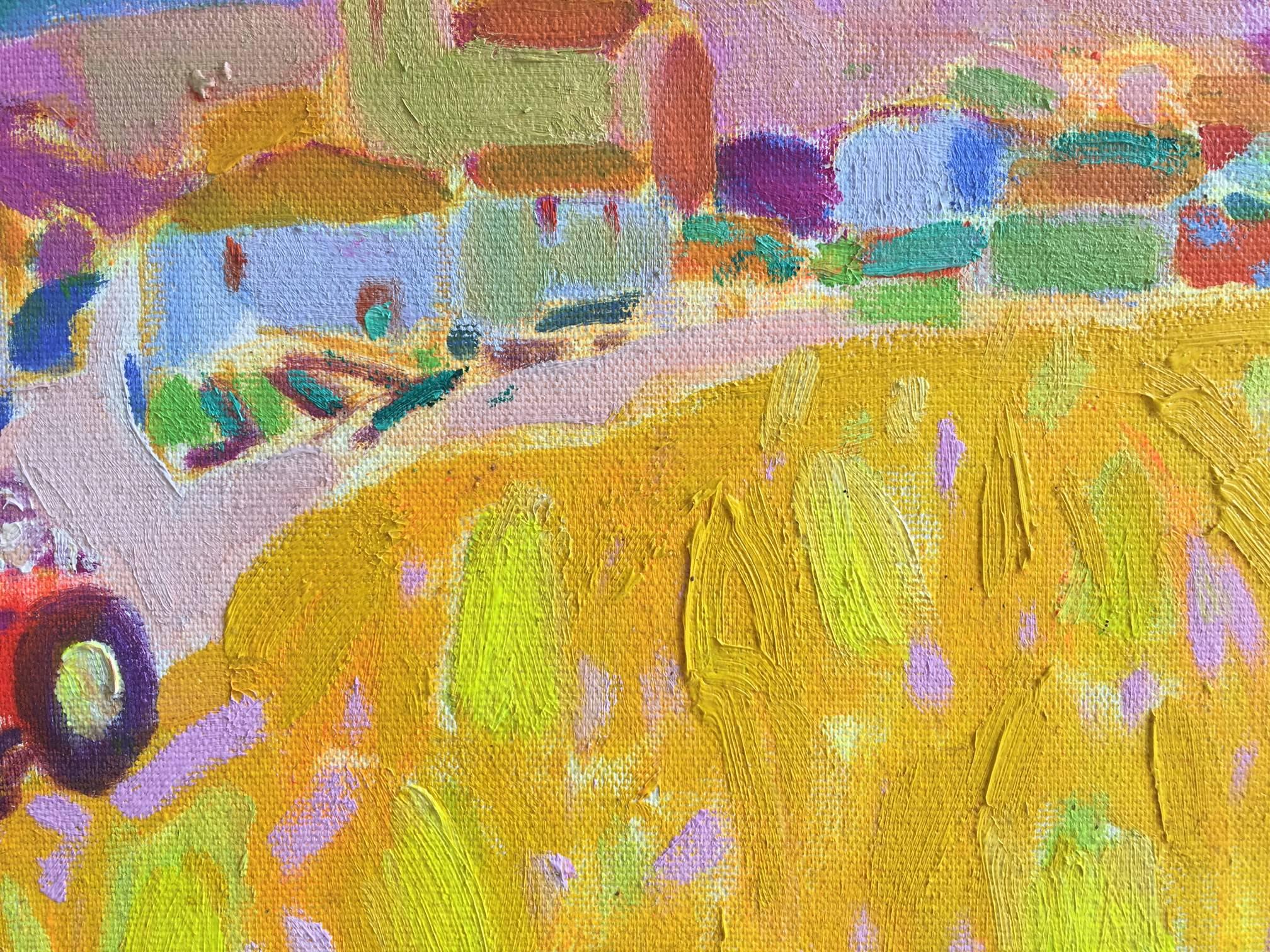 Luis Amer CAMPO DE TRIGO  pintura original expresionista sobre lienzo acrílico en venta 2