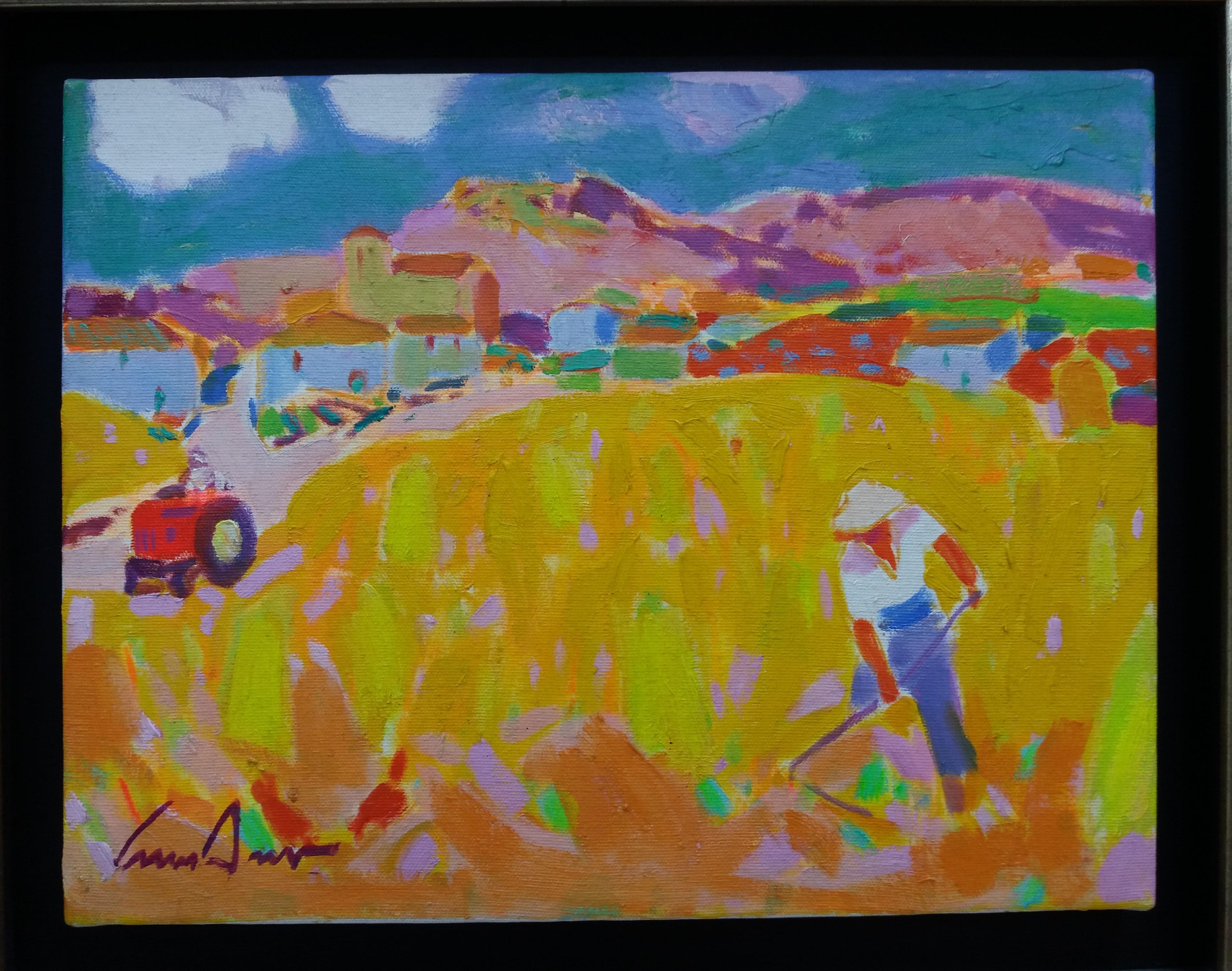 Luis Amer CAMPO DE TRIGO  pintura original expresionista sobre lienzo acrílico en venta 4