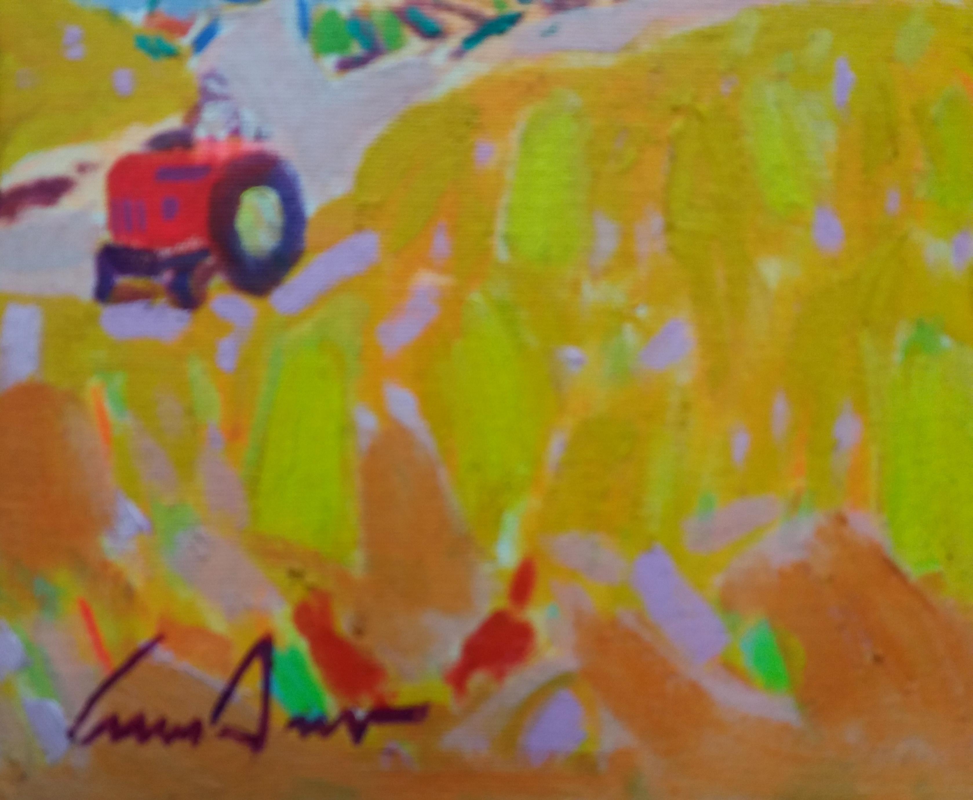 Luis Amer CAMPO DE TRIGO  pintura original expresionista sobre lienzo acrílico en venta 7