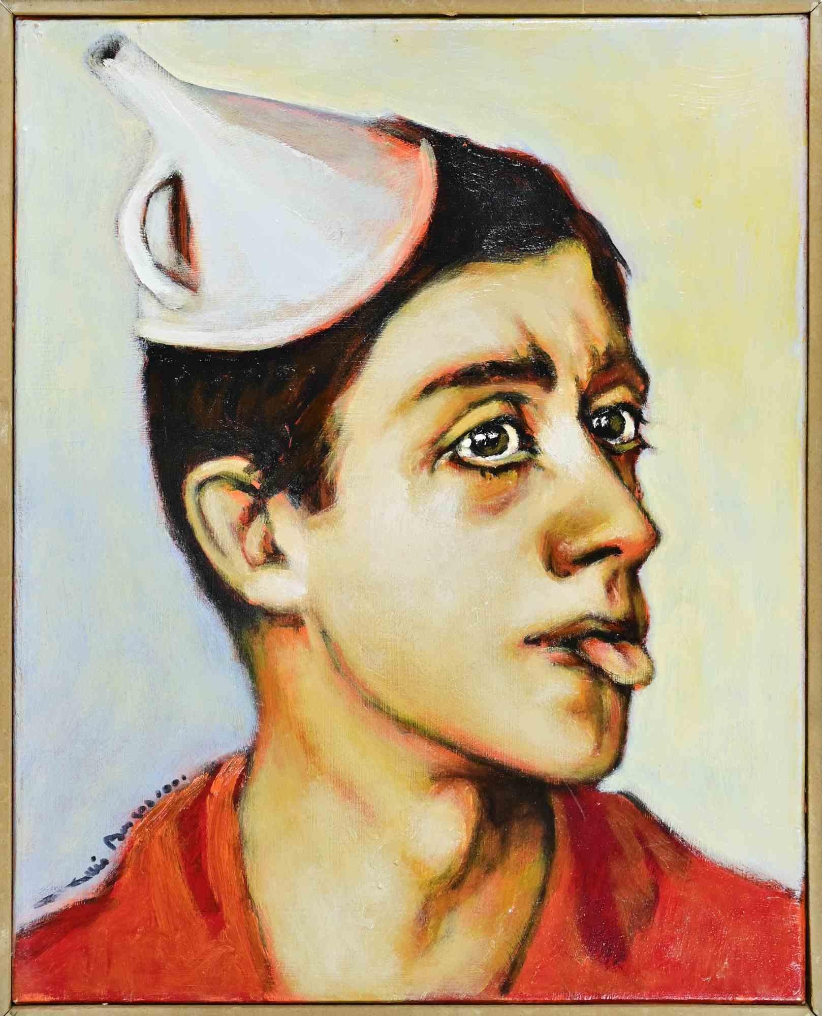 Ritratto di ragazzo - Dipinto a olio di Luis Burgos - 2001