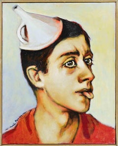 Retrato de un niño - Pintura al óleo de Luis Burgos - 2001