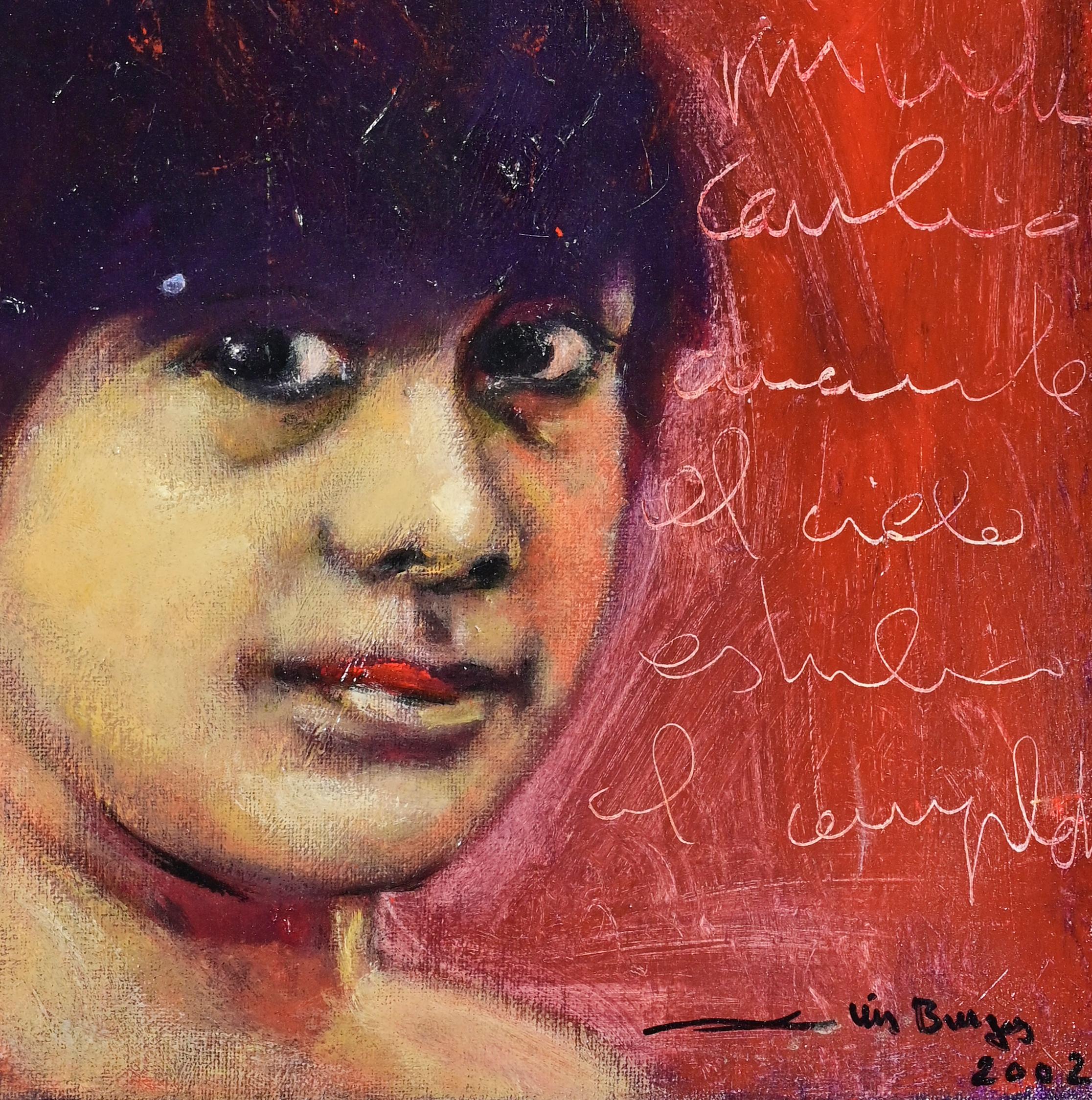 Retrato de un niño - Pintura al óleo de Luis Burgos - 2002 en venta 1