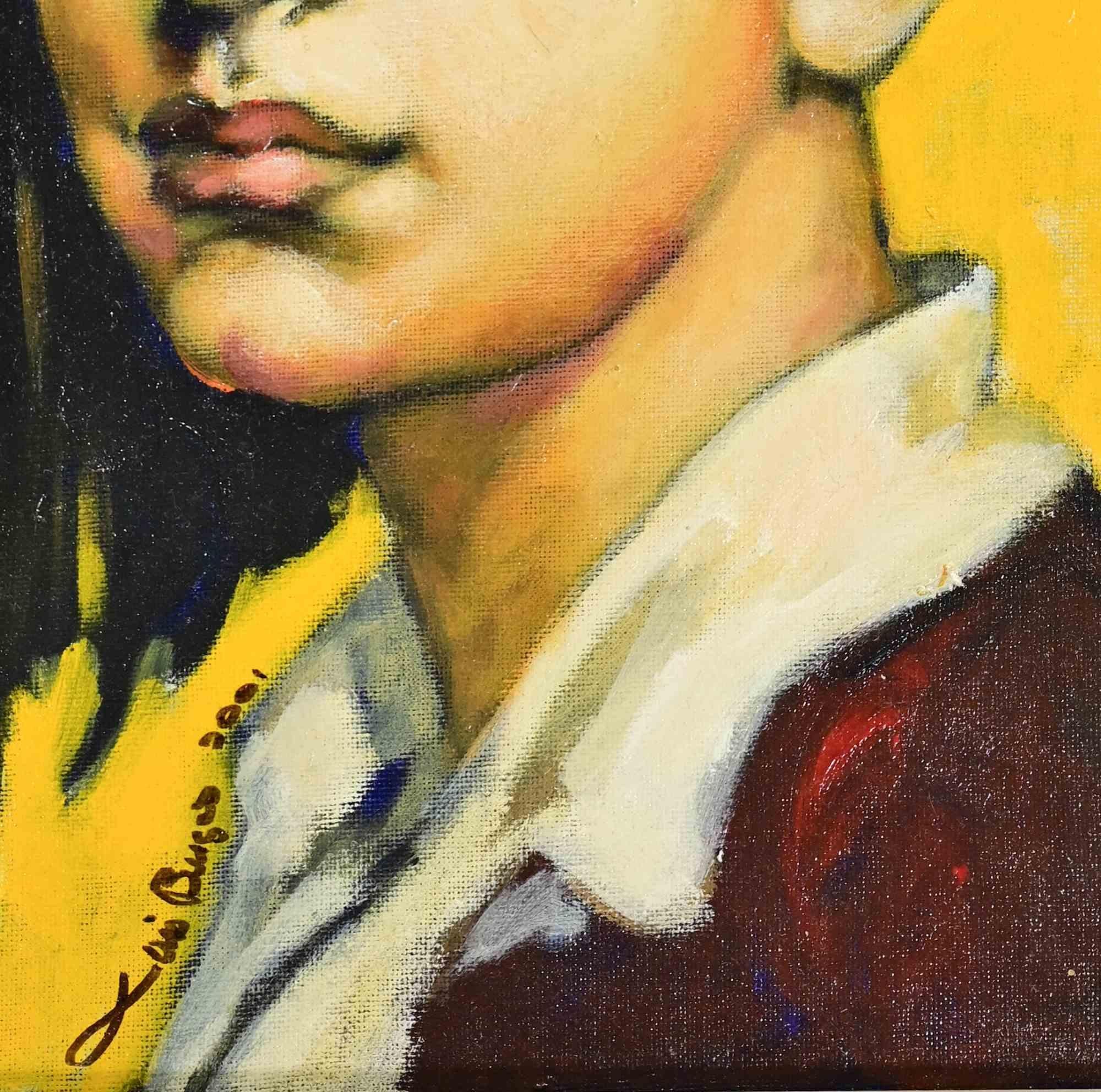 Ritratto di ragazza - Dipinto a olio di Luis Burgos - 2001 in vendita 2