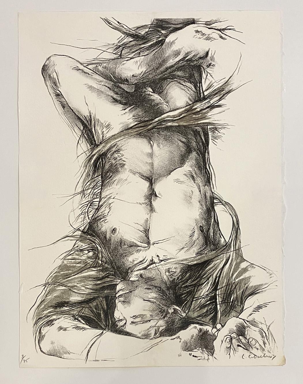 Unititled male nude limitierte Auflage Druck – Print von Luis Caballero