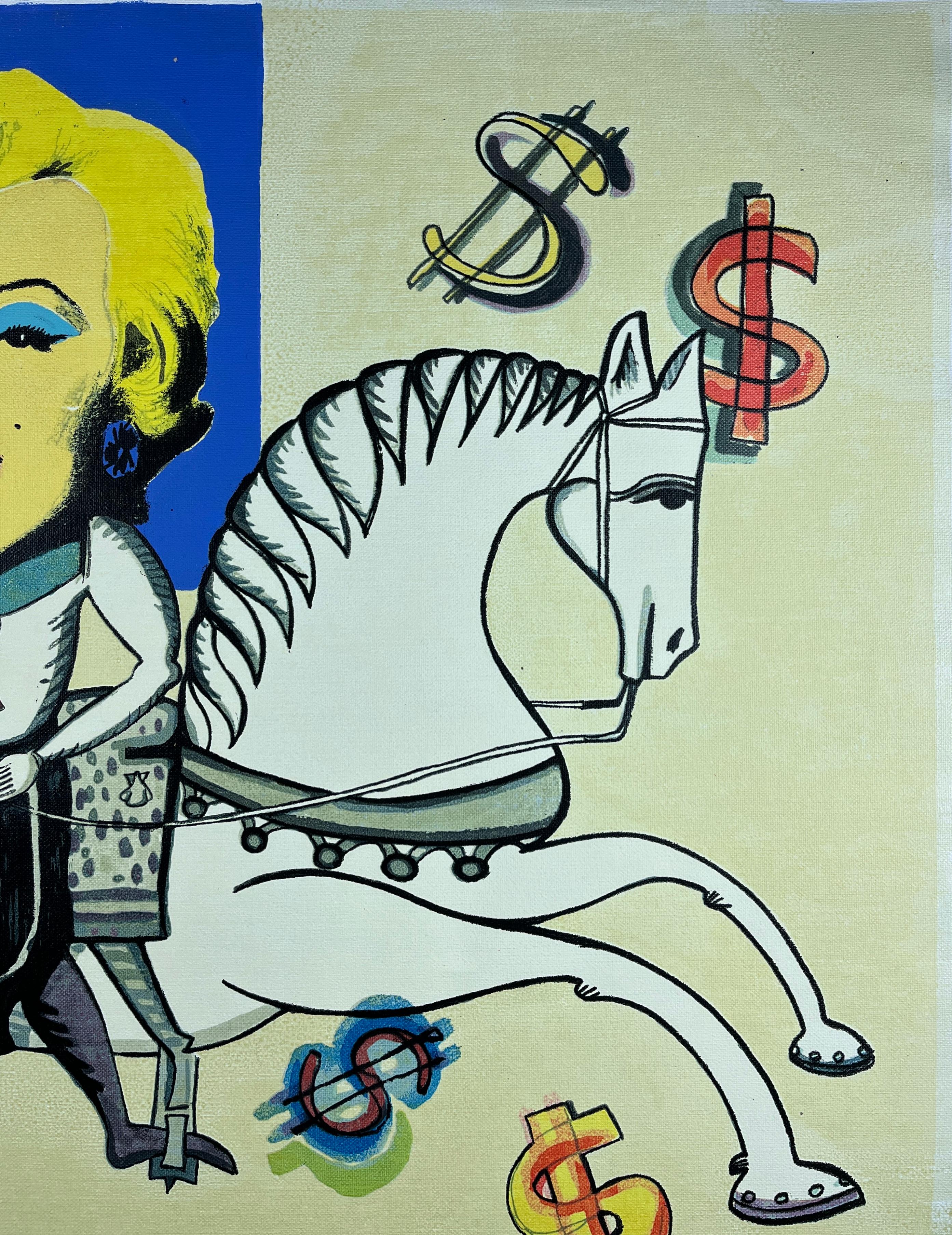 Cuban signed limited edition original art print engraving on canvas 27x19 in. For Sale 2