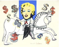 Luis Cabrera, Cuban, silkscreen on canvas with Warhol & Monroe  