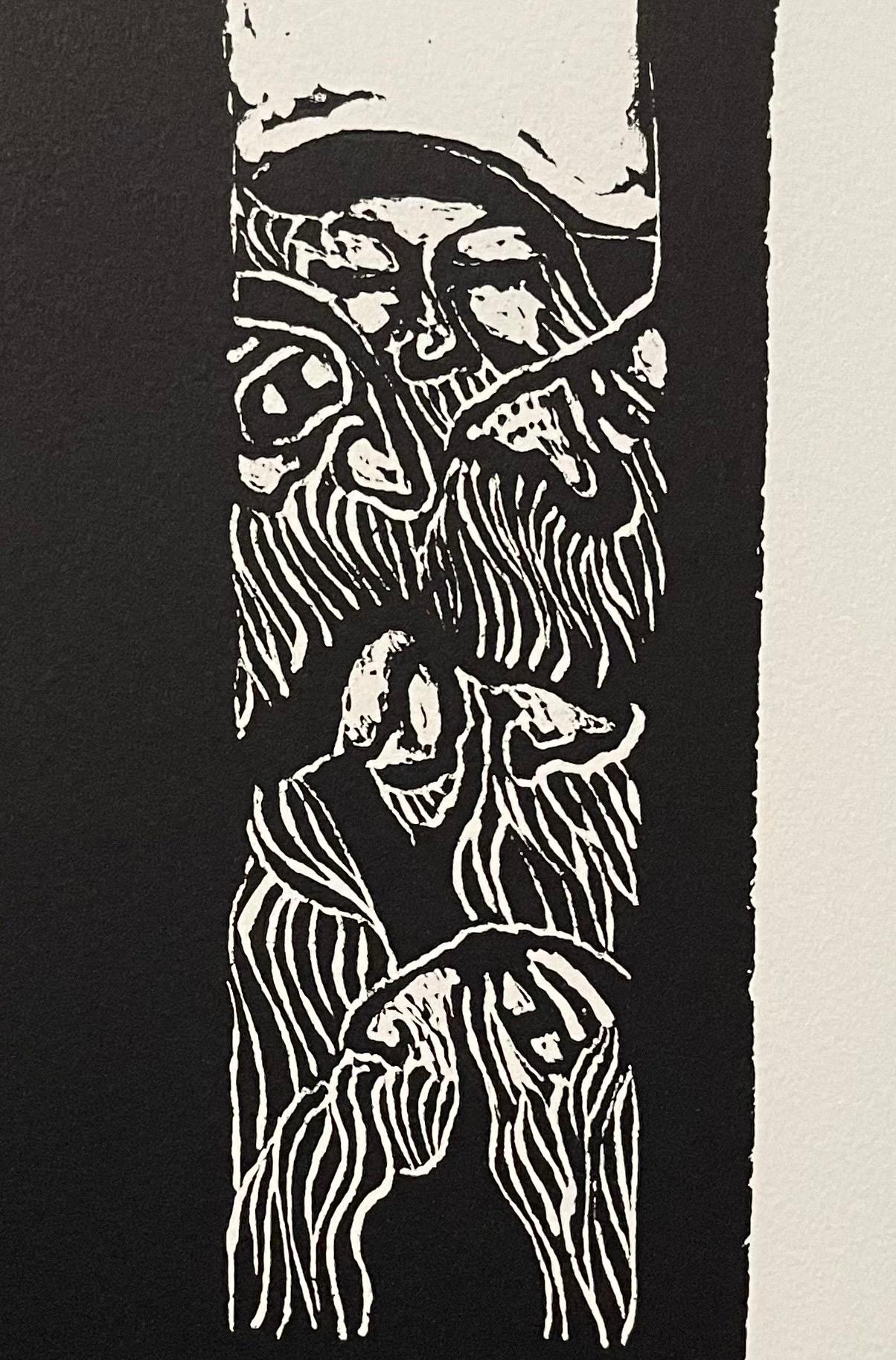 Latin American Judaica Conceptual Chassidic Art Modern Woodcut Luis Camnitzer For Sale 3