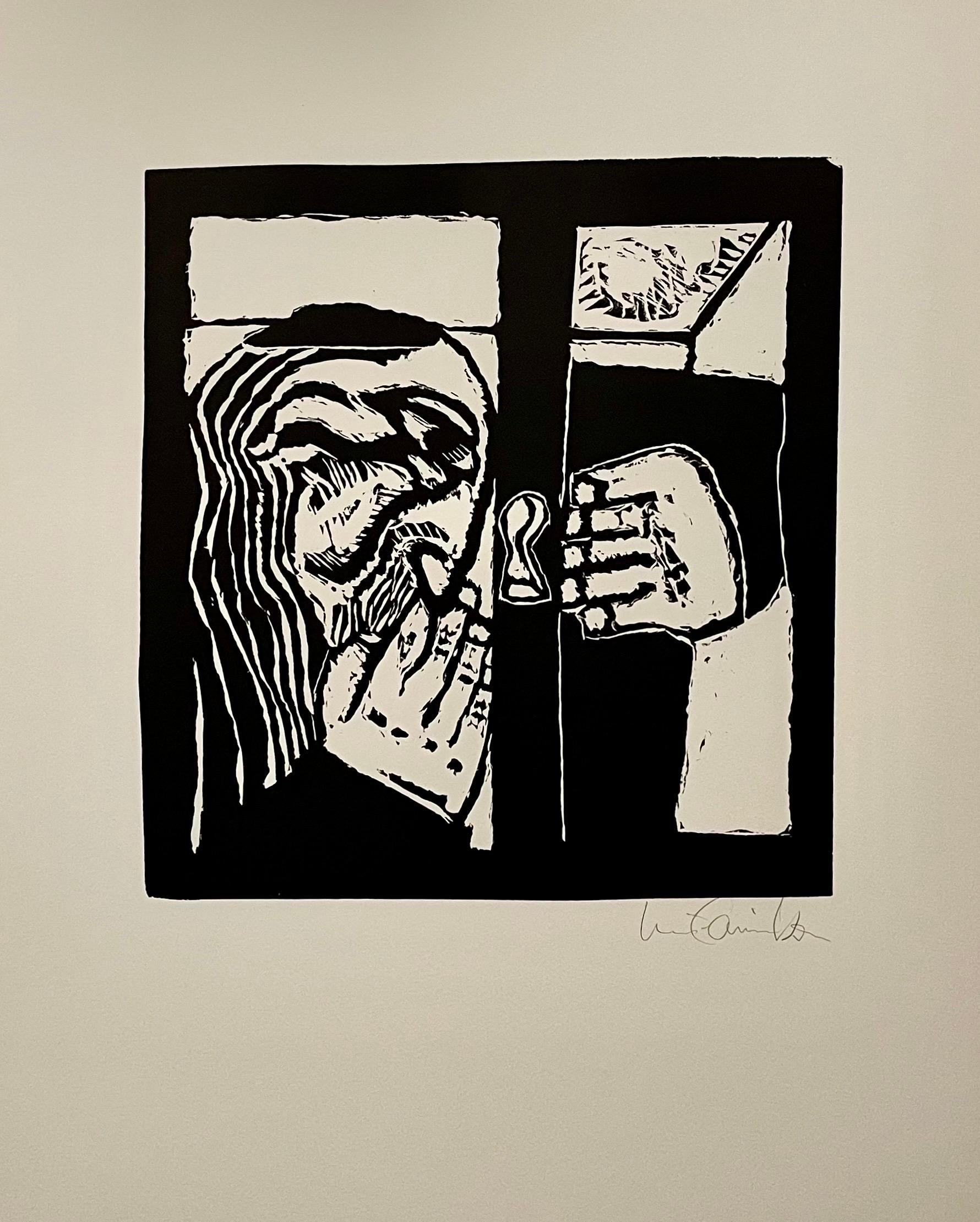 Luis Camnitzer, gravure sur bois latino-américaine judaïque conceptuelle d'art chassique moderne