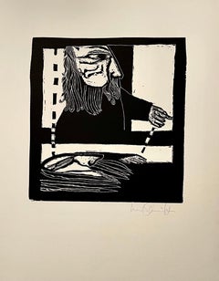 Lateinamerikanische Judaica Konzeptuelle chassidische Kunst Moderner Holzschnitt Luis Camnitzer