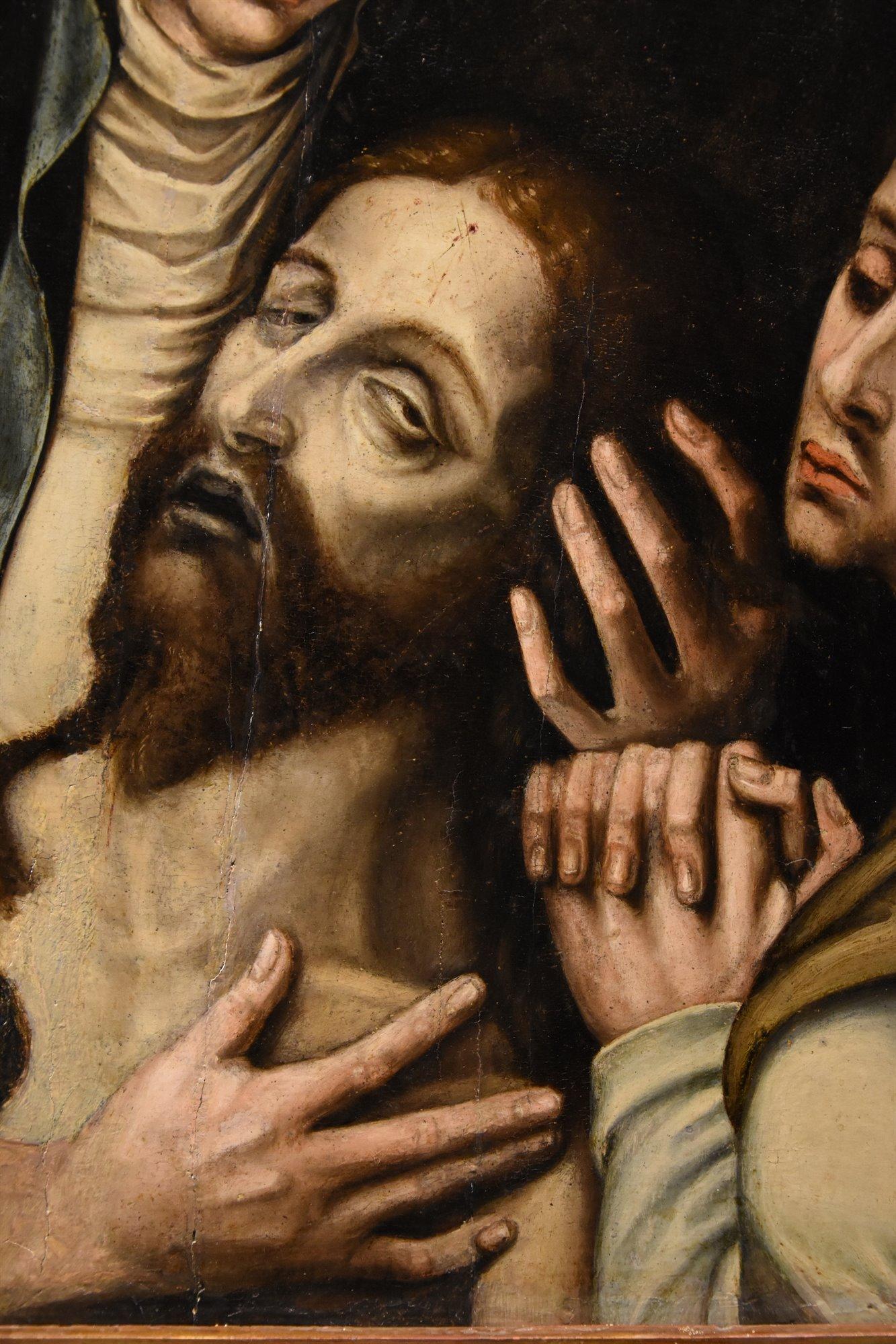 Pietà Saint John De Morales Gemälde Öl auf Tisch 16/17 Jahrhundert Alter Meister  im Angebot 9