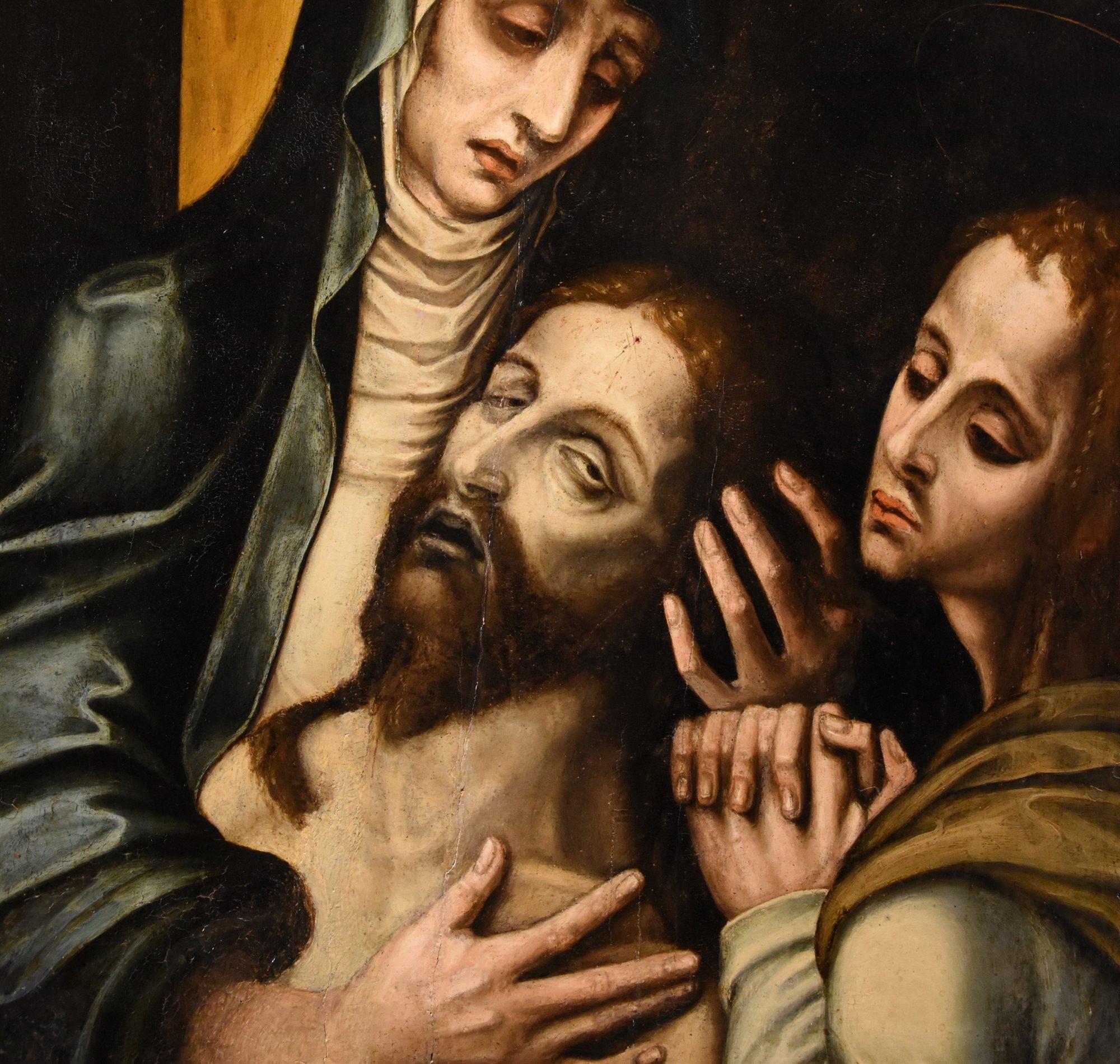Pietà Saint John De Morales Gemälde Öl auf Tisch 16/17 Jahrhundert Alter Meister  im Angebot 2