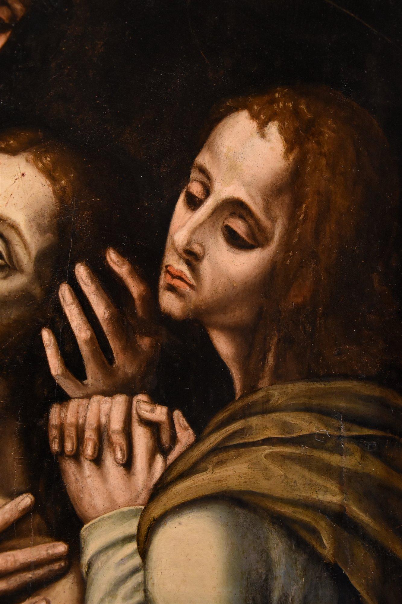 Pietà Saint John De Morales Gemälde Öl auf Tisch 16/17 Jahrhundert Alter Meister  im Angebot 5