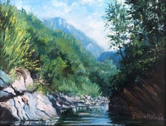 Spanish landscape with river oil painting