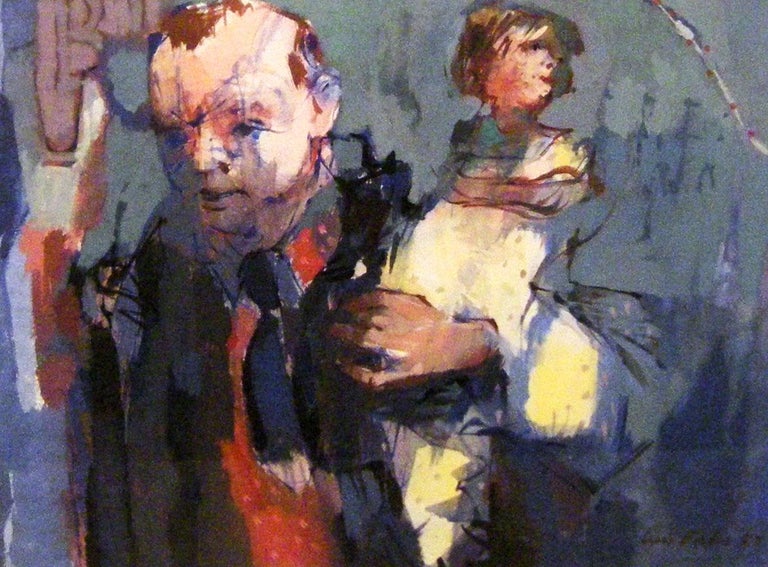 Man with Child - Figurative Abstract - Art by Luis Eades