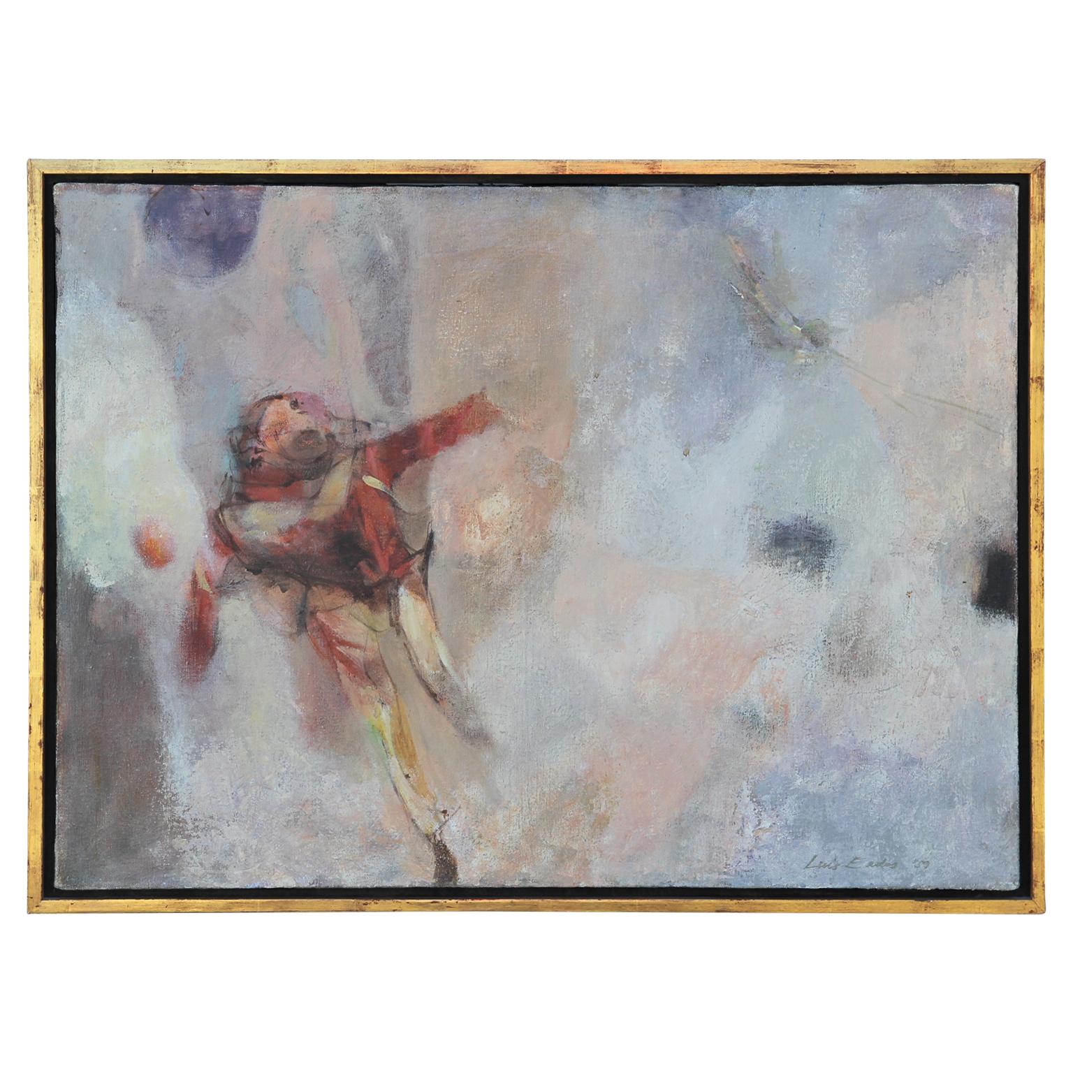 Luis Eades Figurative Painting - ��“Paratrooper” Modern Abstract Impressionist Figurative Portrait of Soldier
