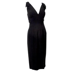 Luis Estévez Nero *Taglia grande* Vestito con spalla annodata - M-L, 1957