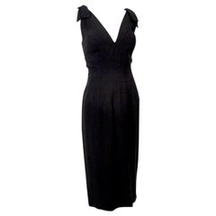 Luis Estévez - Robe noire à décolleté plongeant et épaules nouées - Taille M-L, 1957