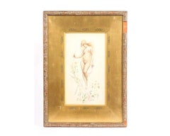 Luis Falero, Watercolor of a Nude Women, 1880