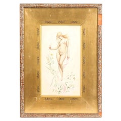 Luis Falero, Watercolor of a Nude Women, 1880
