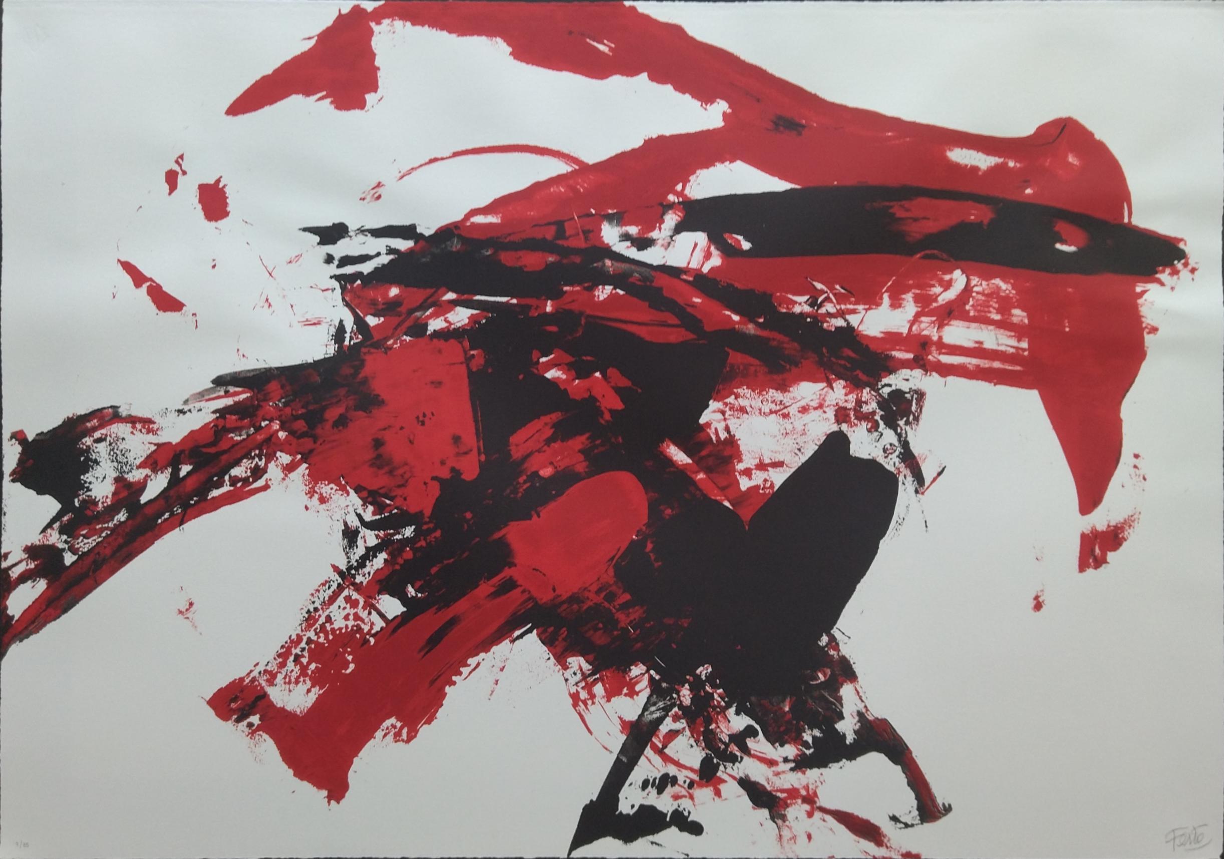 Feito 74 rosso. nero. Rojos. Serigrafia. serie de 35 in vendita 3