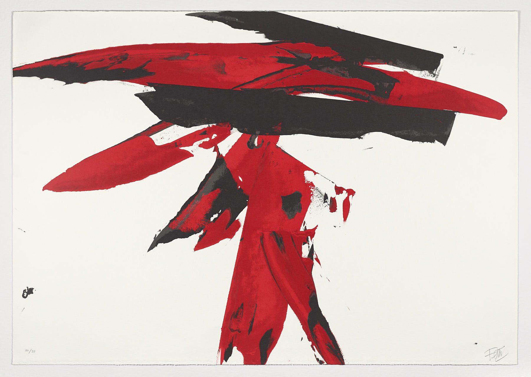 Artista español firmado edición limitada impresión de arte original litografía abstracta n71 - Print de Luis Feito López