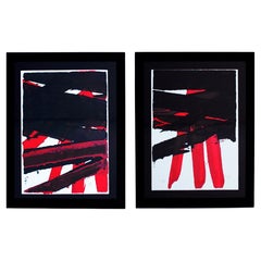 Luis Feito's, Noviembre I – Noviembre II, Diptych Litography, Madrid, 1998