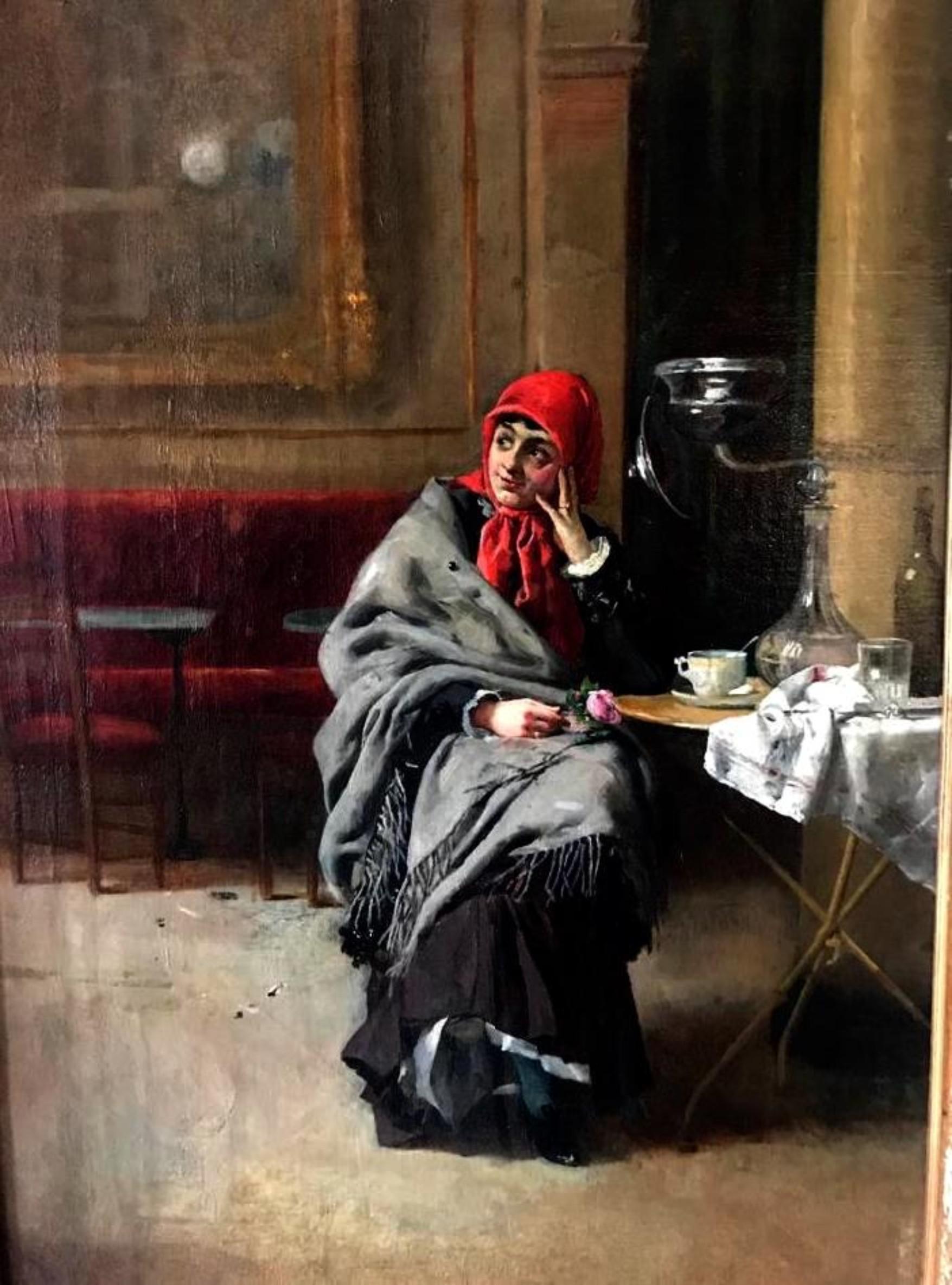 Luis Franco y Salinas Portrait Painting - Gypsy with a rose