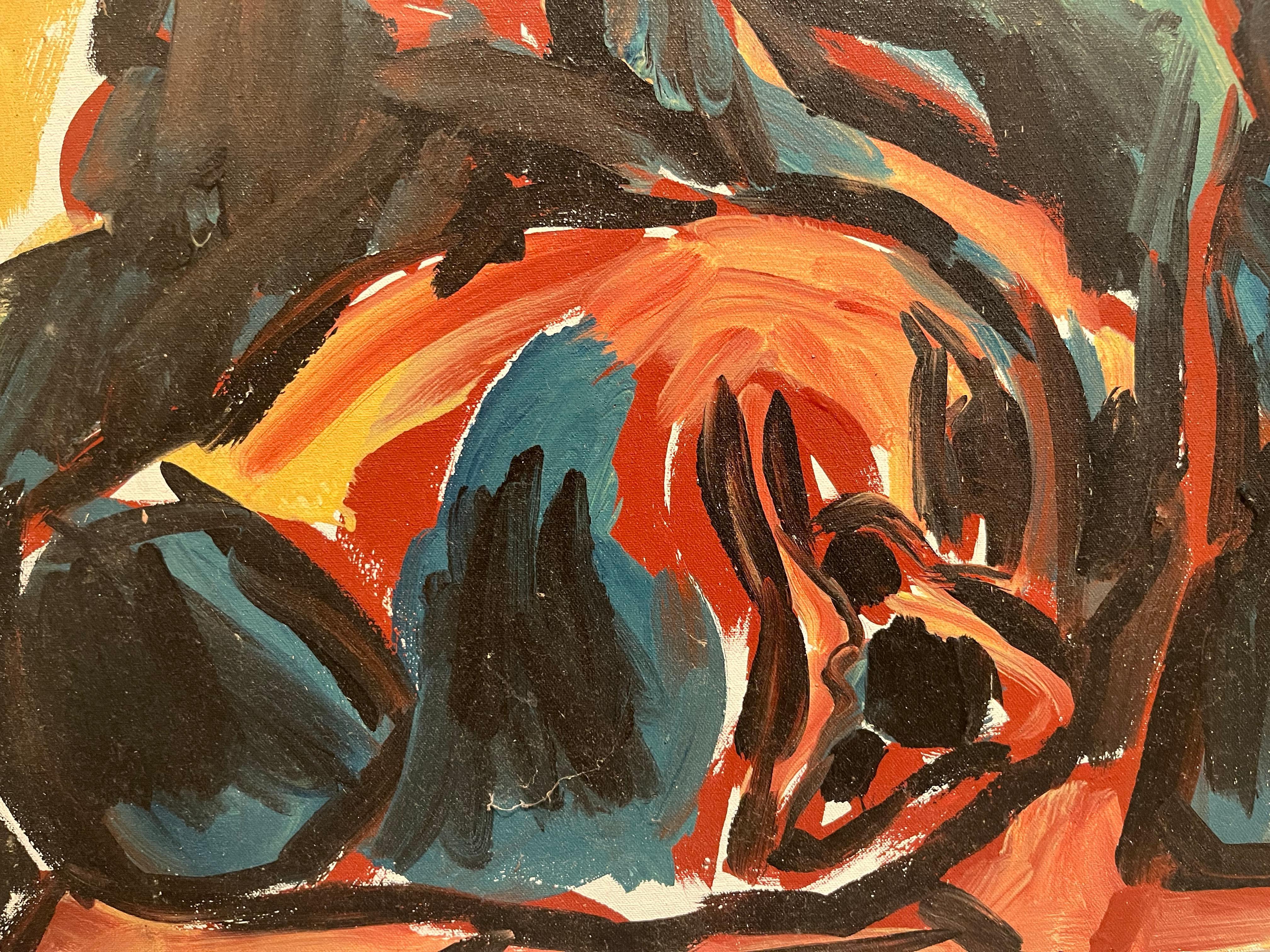 Figure (testa e busto), figurali, pittoriche, colorate - Painting di Luis Frangella