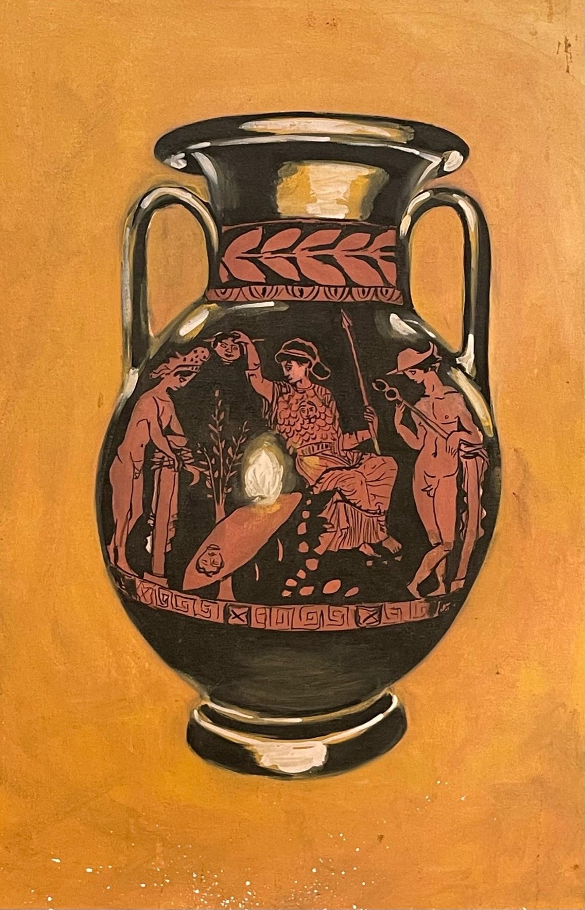 Still-Life Painting Luis Frangella - Urne grecque, poterie, contraste, symboles