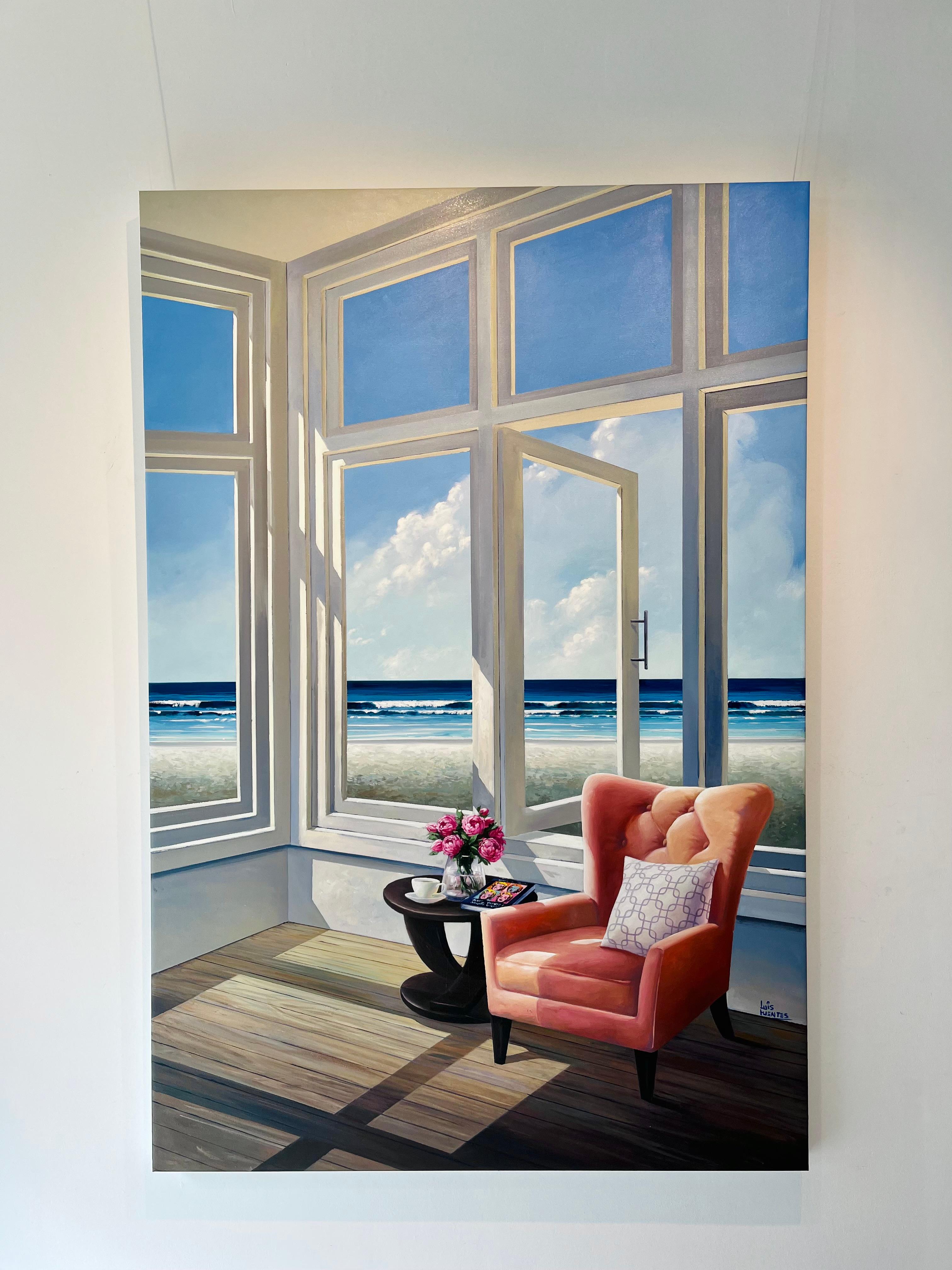 Beyond Tranquility-original still life-seascape oil painting-contemporary Art - Painting by Luis Fuentes