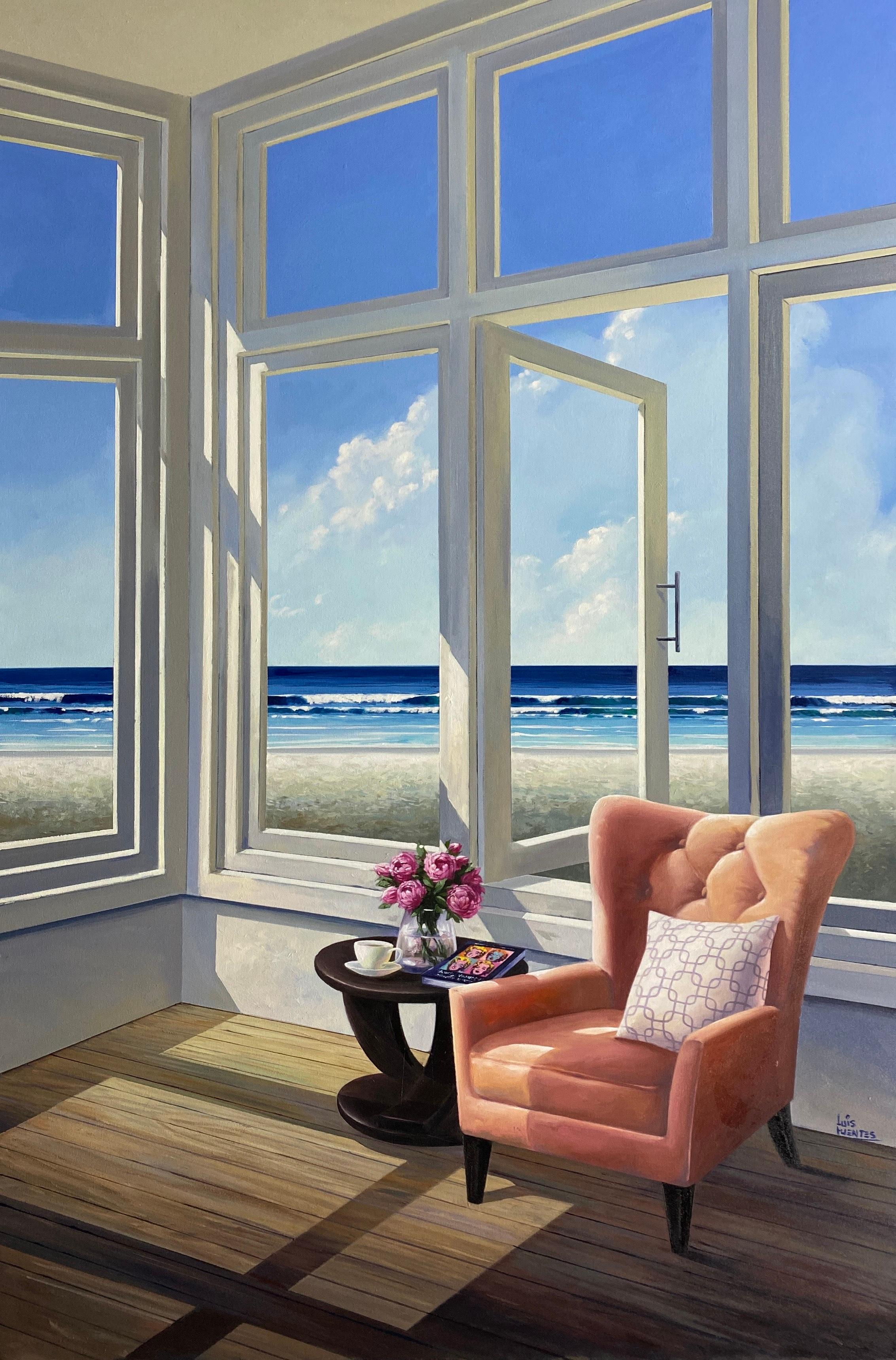 Luis Fuentes Interior Painting - Beyond Tranquility-original still life-seascape oil painting-contemporary Art