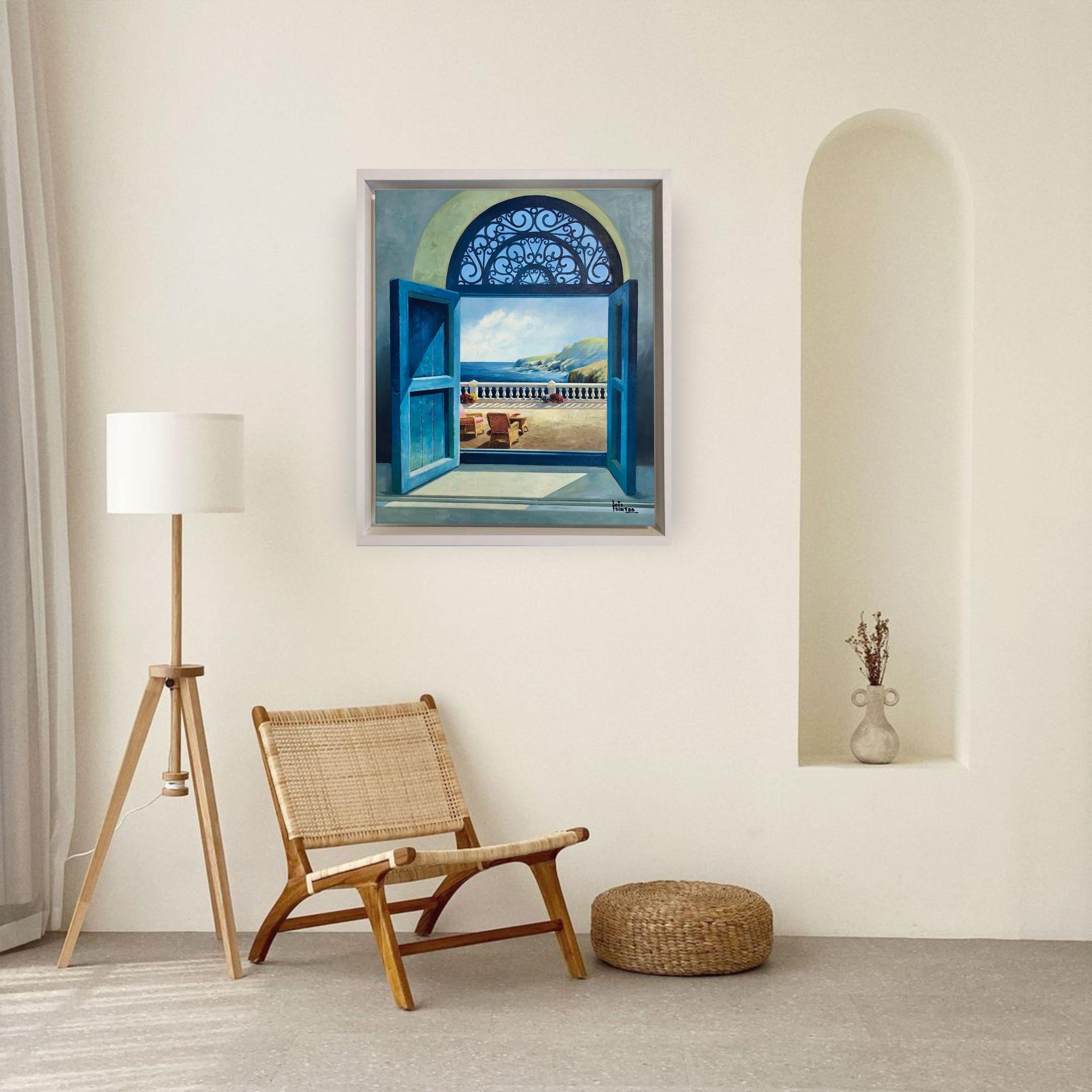 Escape to Happiness-original surreal seascape still life oil painting-modern Art For Sale 1