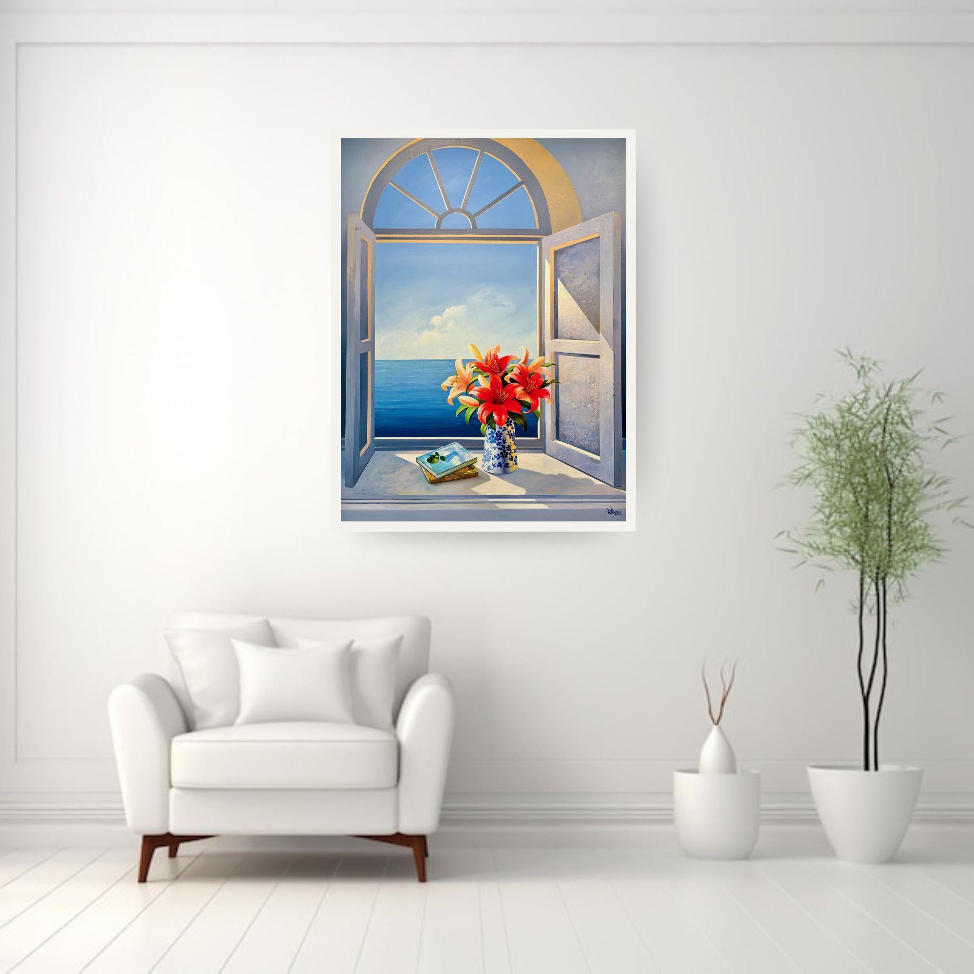 Questa eccezionale opera d'arte è attualmente in mostra e in vendita presso la Signet Contemporary Art Gallery e online.

Luis Fuentes fa rivivere la tranquilla eleganza del Mediterraneo in questa splendida natura morta. Dipinto a olio, il pezzo