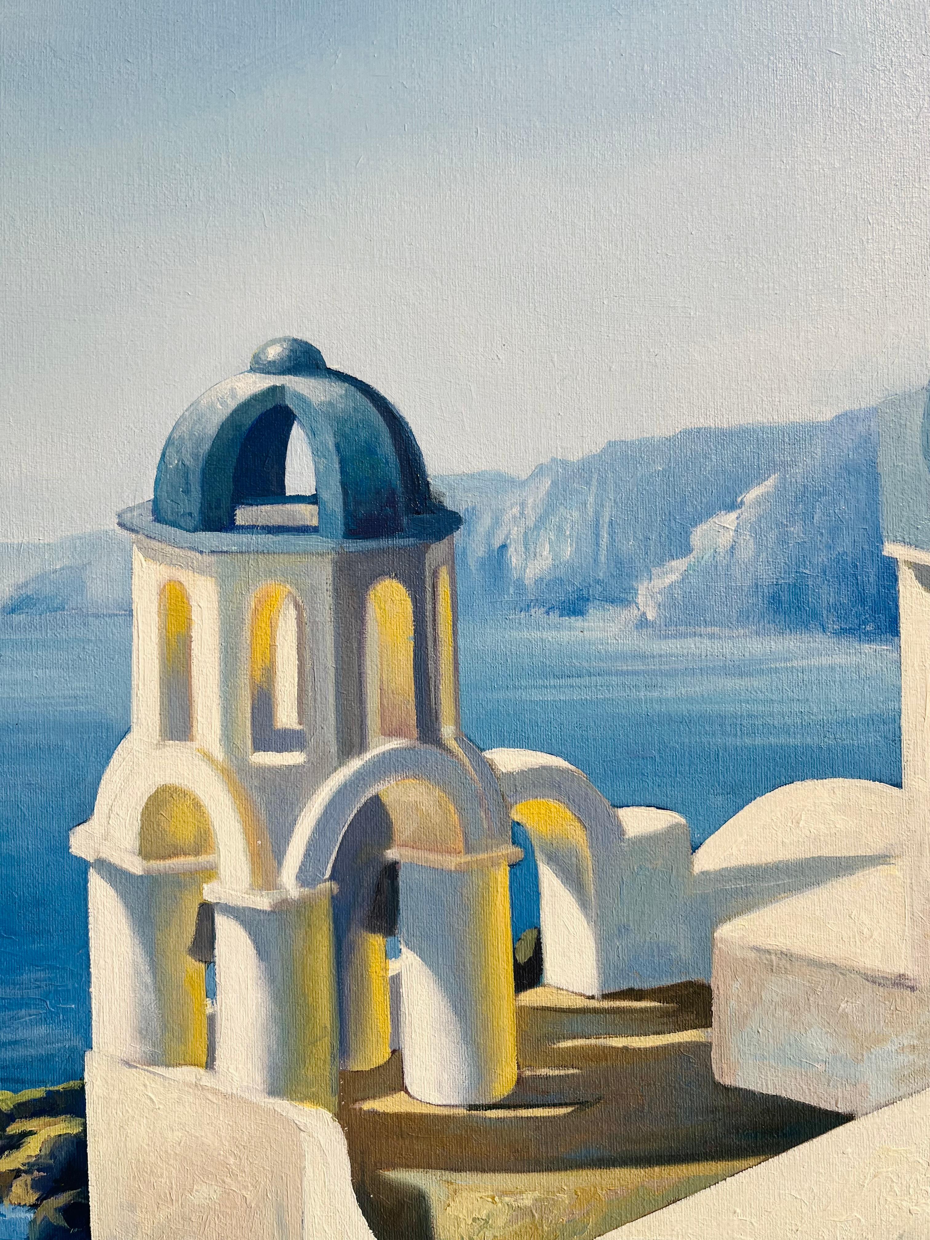 Mediterranean View-original realism surreal still life-seascape oil Painting-Art 1