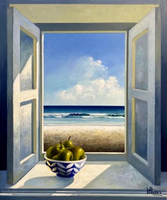 Pears and the sea - original seascape oil painting