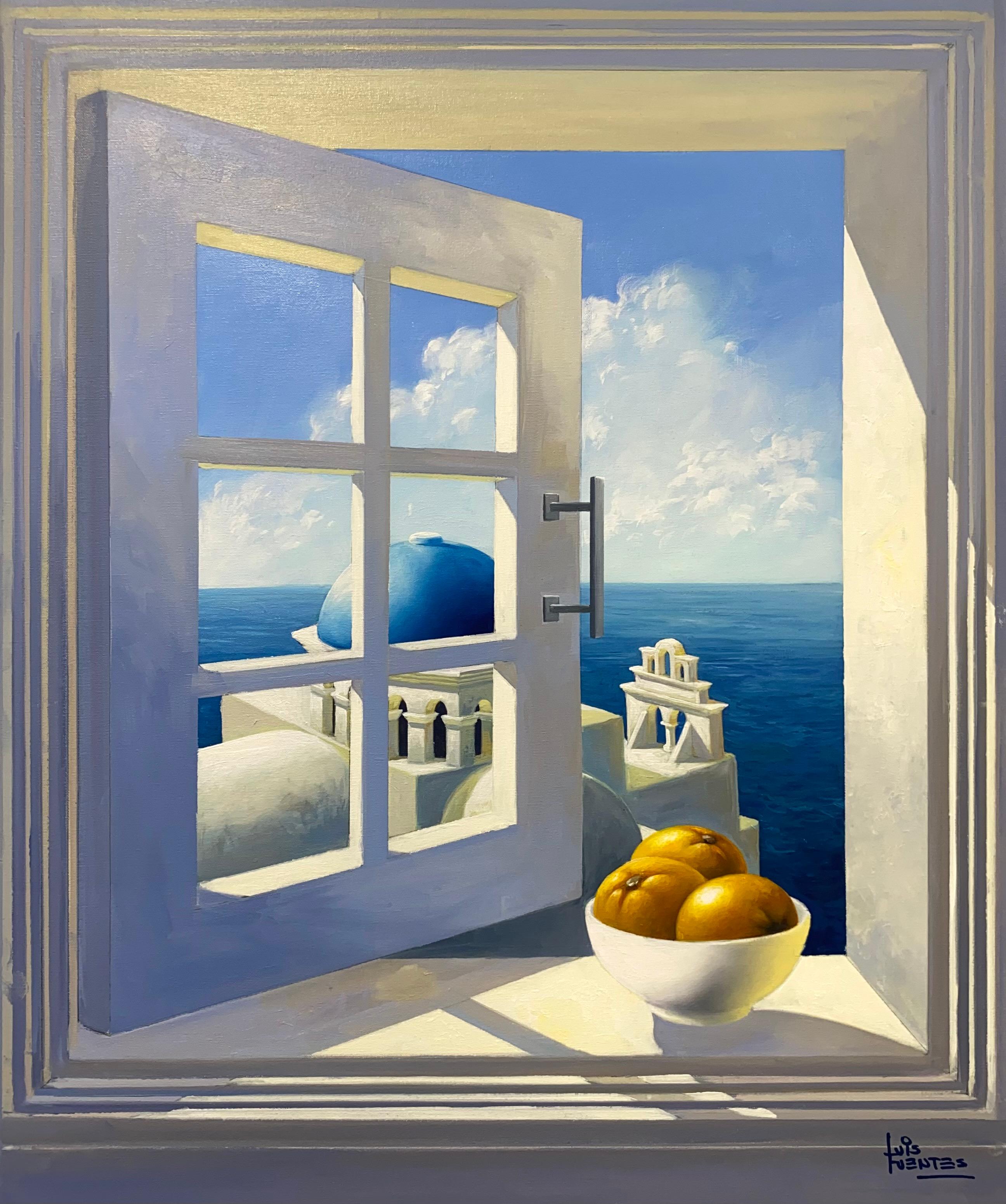 Luis Fuentes Figurative Painting - Sunlight - original seascape oil painting